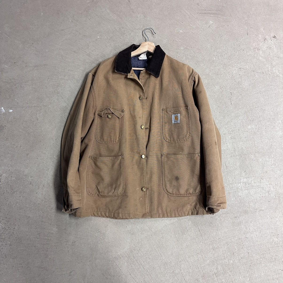 image of 90's Carhartt Blanket Lined Jacket Size XL in Beige, Men's