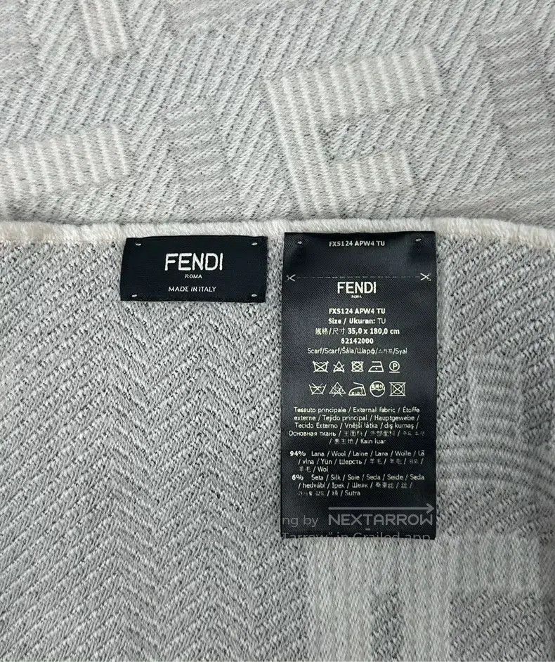 Fendi Fendi size 180*35 cm Gray Monogram Logo Fuzzy Scarf Size ONE SIZE - 3 Thumbnail