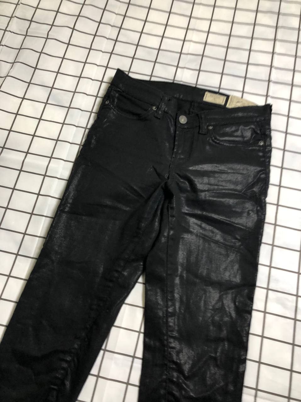 Allsaints All Saints Low Rise Cropped Skinny Jeans, Coated, Petrel Size 25" / US 0 / IT 36 - 3 Thumbnail
