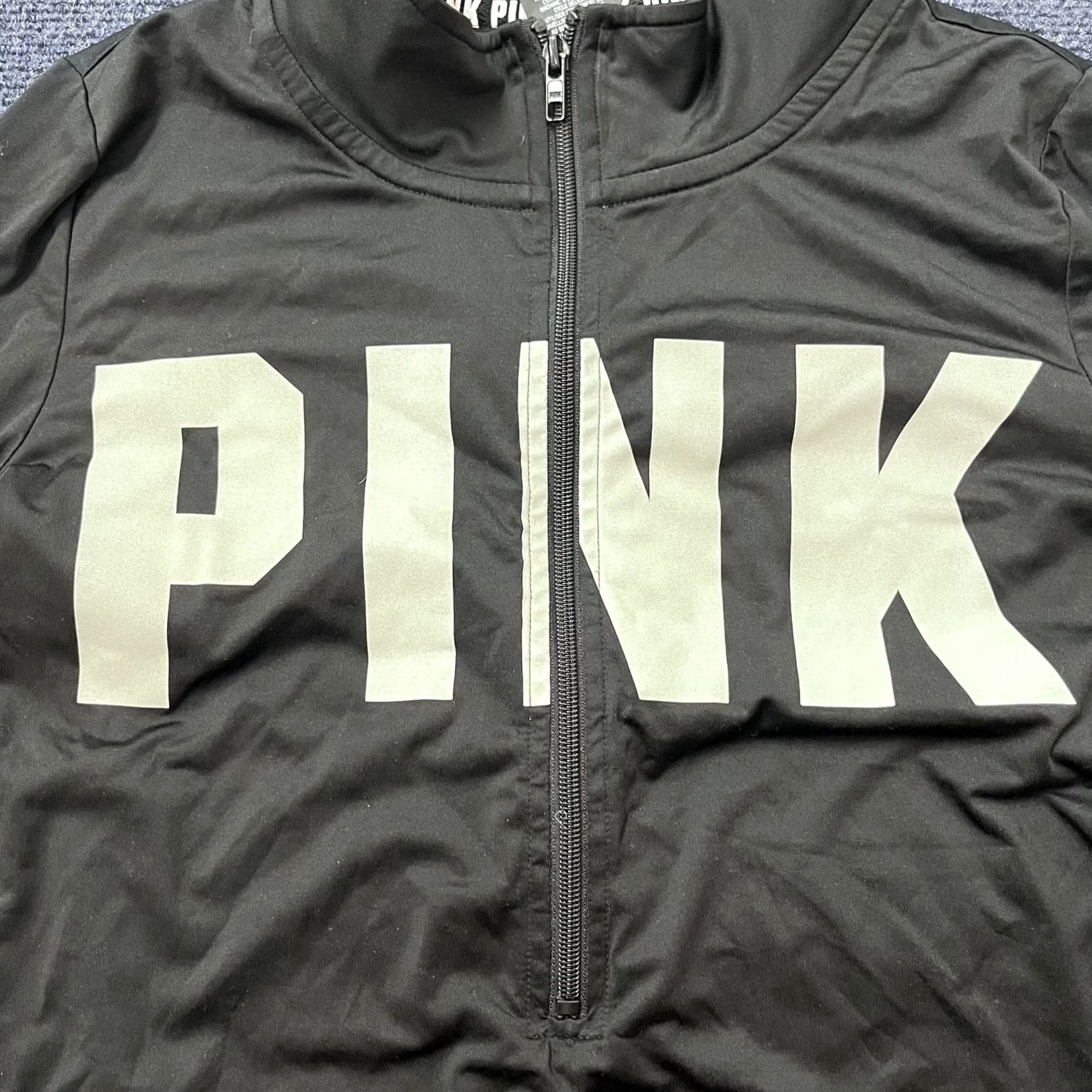 Pinko PINK Victoria's Secret Pullover Womens M Black 1/4 Zip Long Sleeve Ultimate Mock Neck Performance/Activewear Size M / US 6-8 / IT 42-44 - 4 Thumbnail