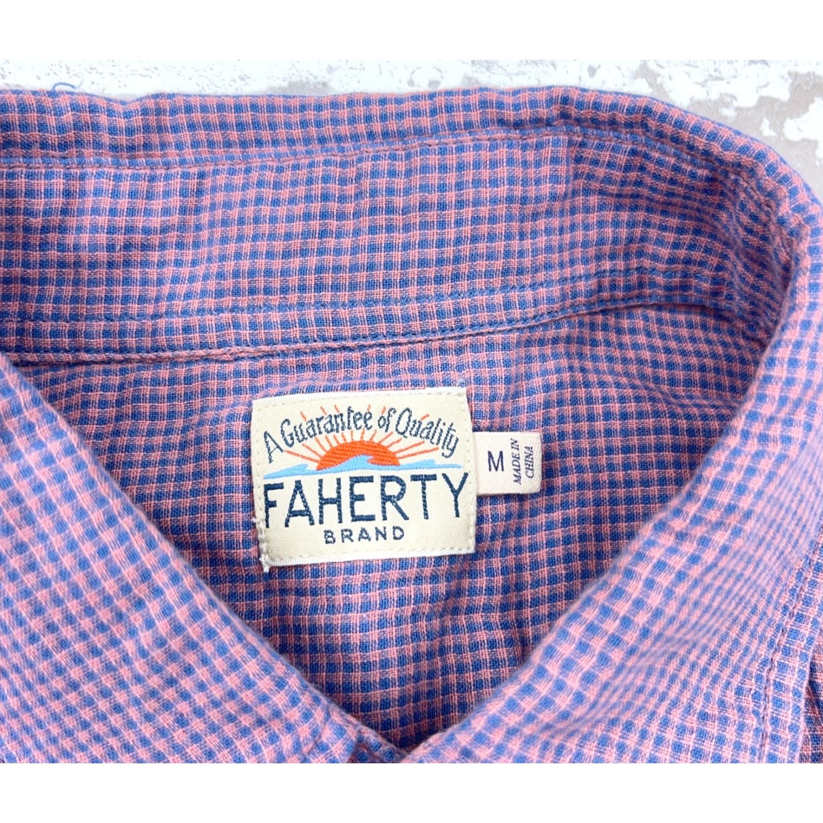 Faherty Faherty Men's Shirt Medium Pink Blue Plaid Button-Up Casual & Workwear All Seasons Size US M / EU 48-50 / 2 - 2 Thumbnail