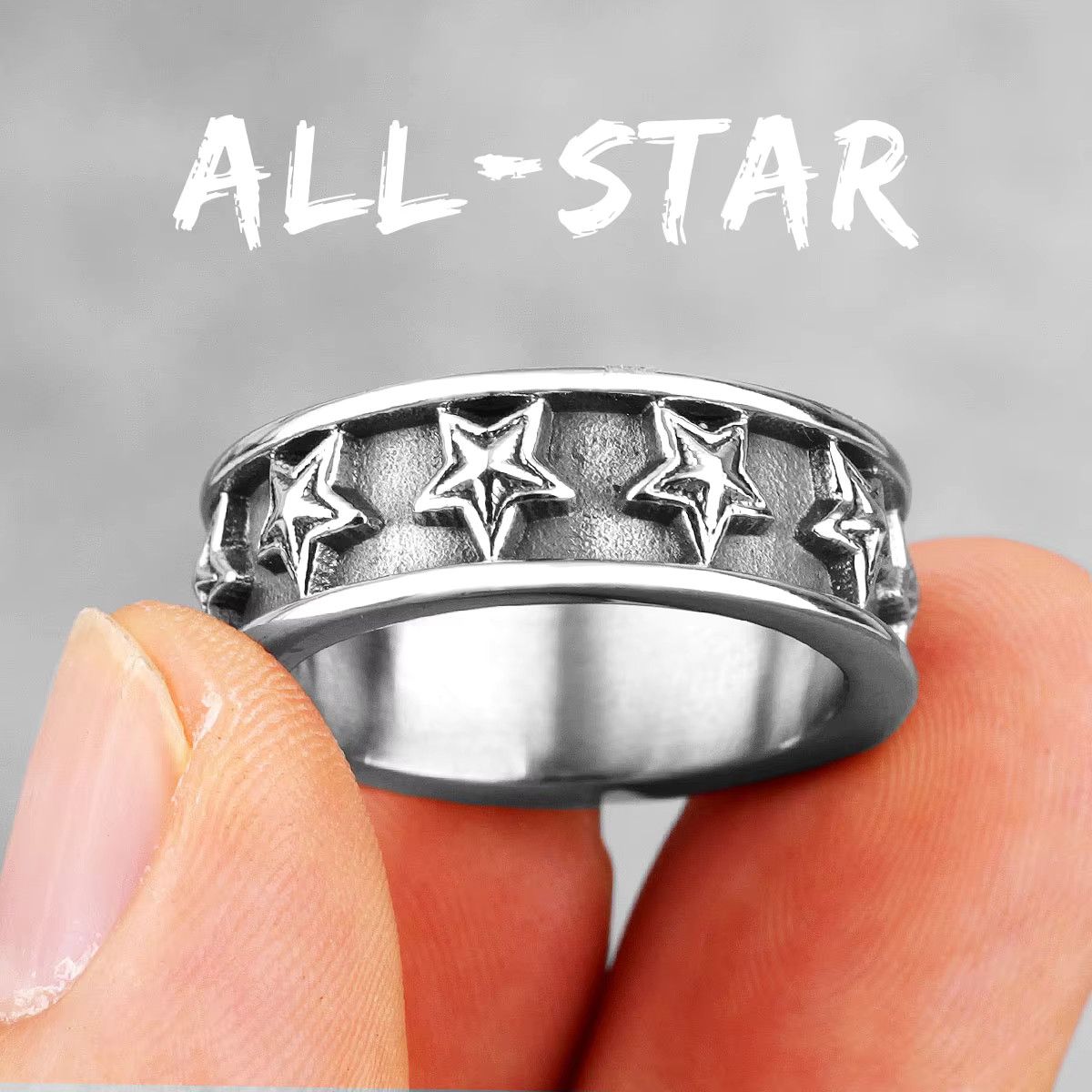 Jewelry All Star Stainless Steel Ring Size ONE SIZE - 3 Thumbnail