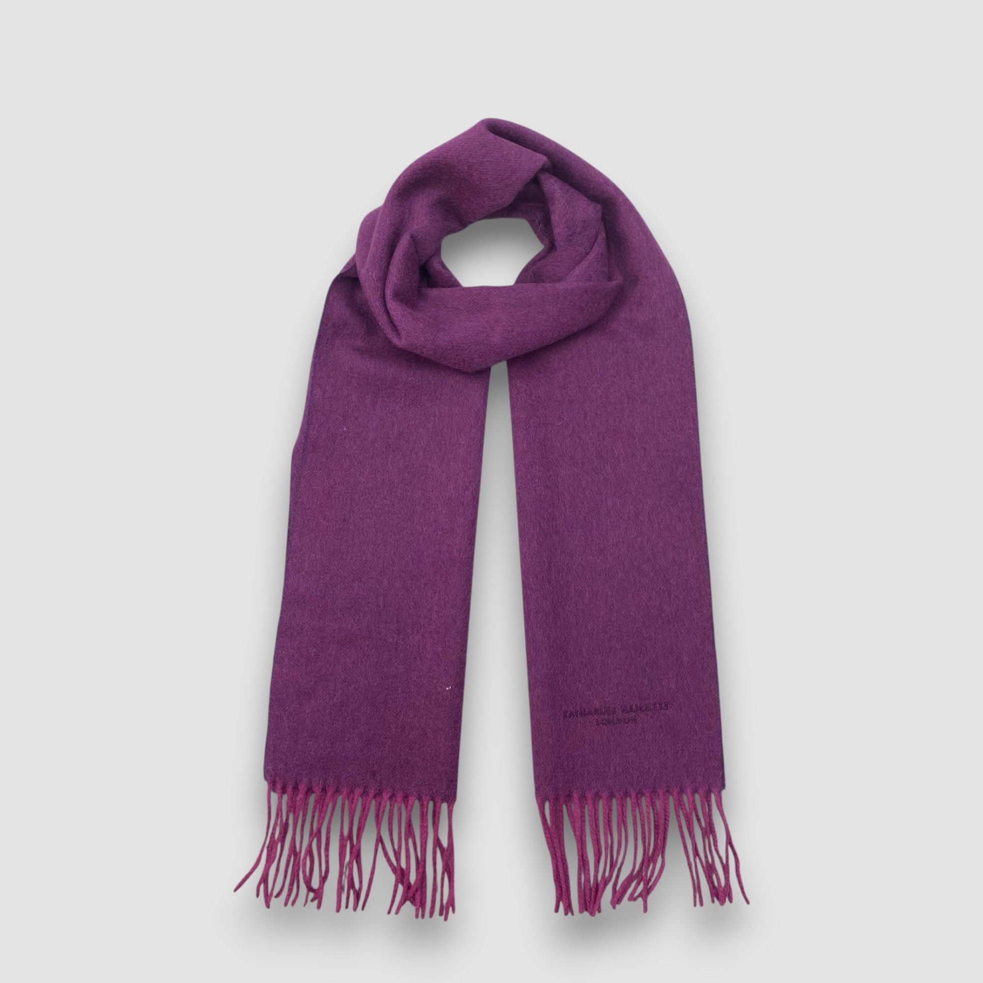 Katharine Hamnett London Vintage Katharine Hamnett Scarf Muffler Wool Fringe Scarves Size ONE SIZE - 1 Thumbnail