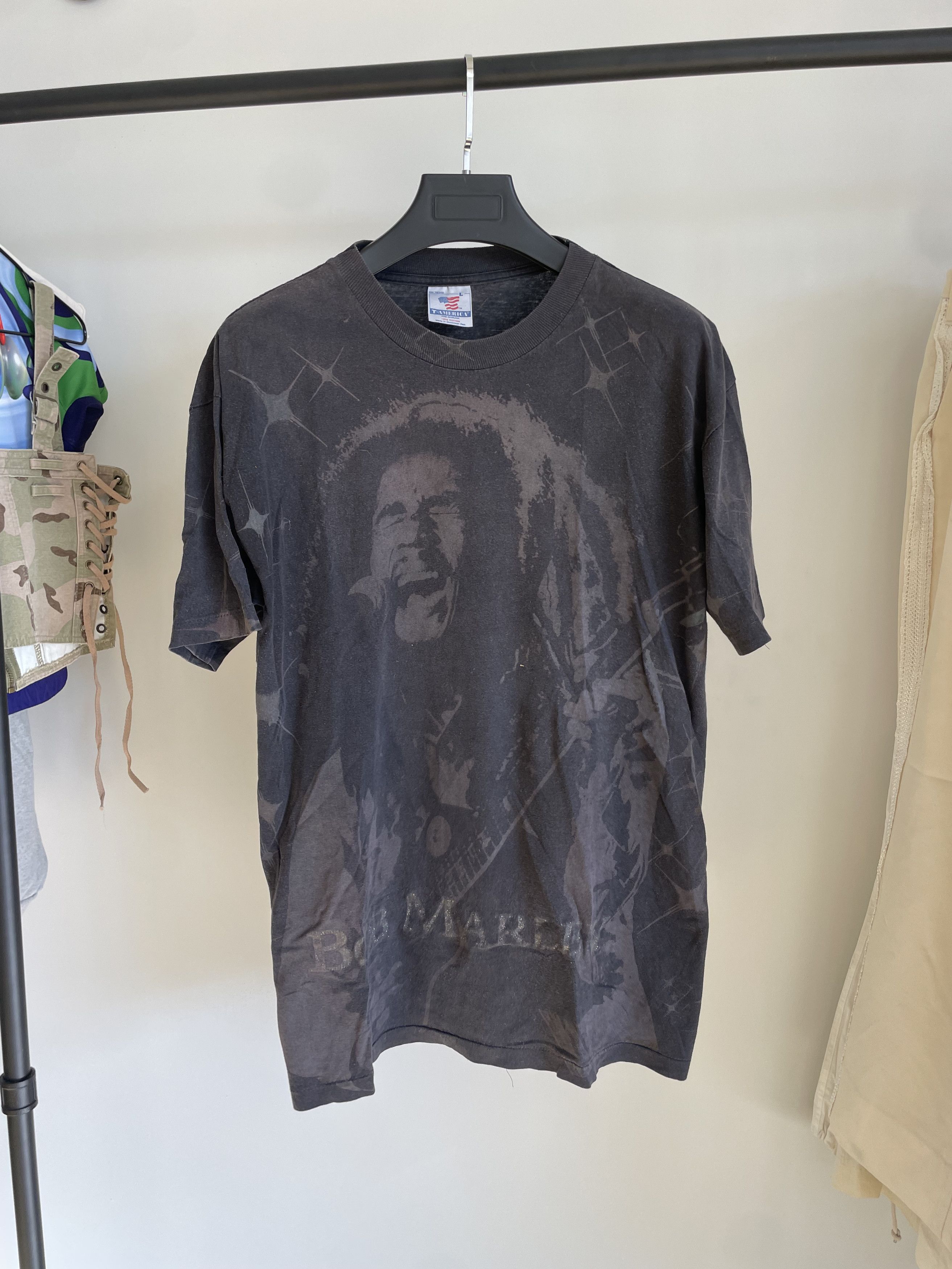 Band Tees × Bob Marley Bob Marley 90s Full Graphic Print Shirt Size US L / EU 52-54 / 3 - 1 Thumbnail
