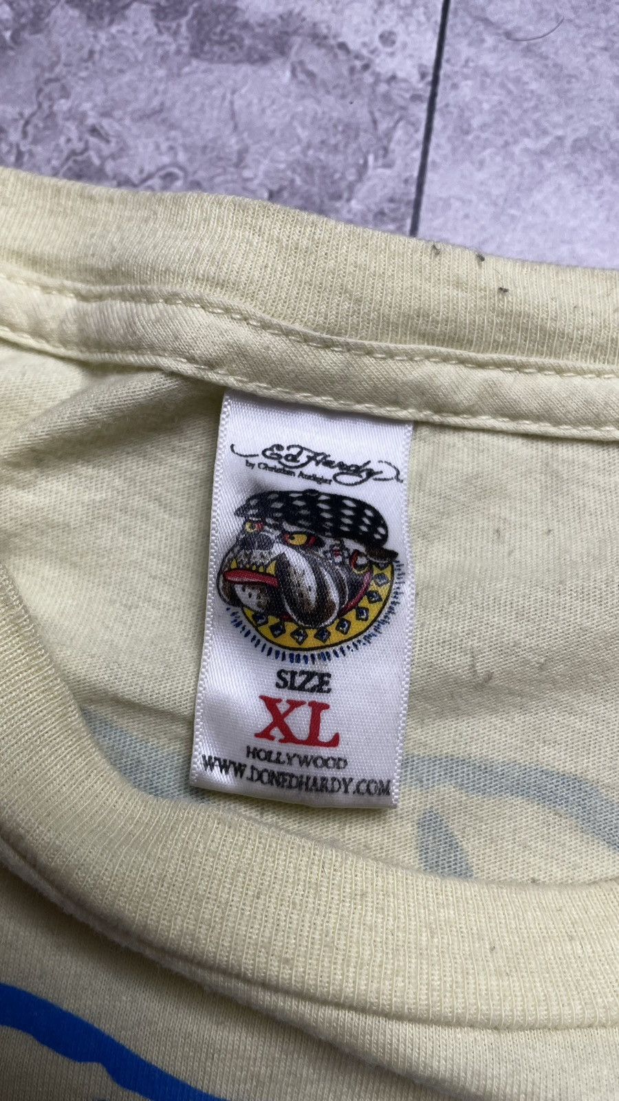 Ed Hardy Vintage Ed Hardy By Christian Audigier Yellow Y2K T-Shirt Size US XL / EU 56 / 4 - 6 Thumbnail