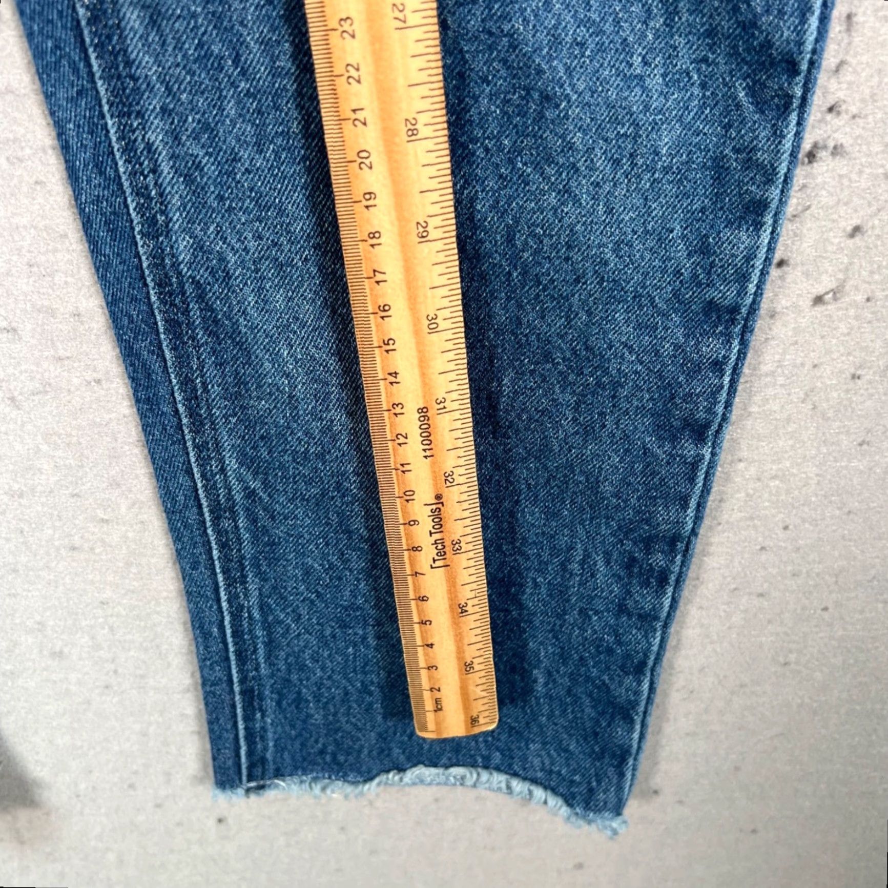 Denime Ch. Chapter Womens Jeans 28 Blue High-Waisted Denim Tapered Leg Frayed Hem 5-Pocket Style Crop Vintage No Size 28" / US 6 / IT 42 - 7 Thumbnail