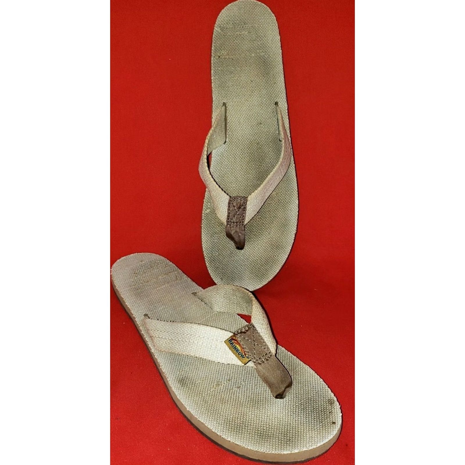 Rainbow Rainbow Sandals Sandal Woman US 9.5 Kahki Canvas Slip On Arch Single Layer Colorful M Women Size US 10 / IT 40 - 5 Thumbnail
