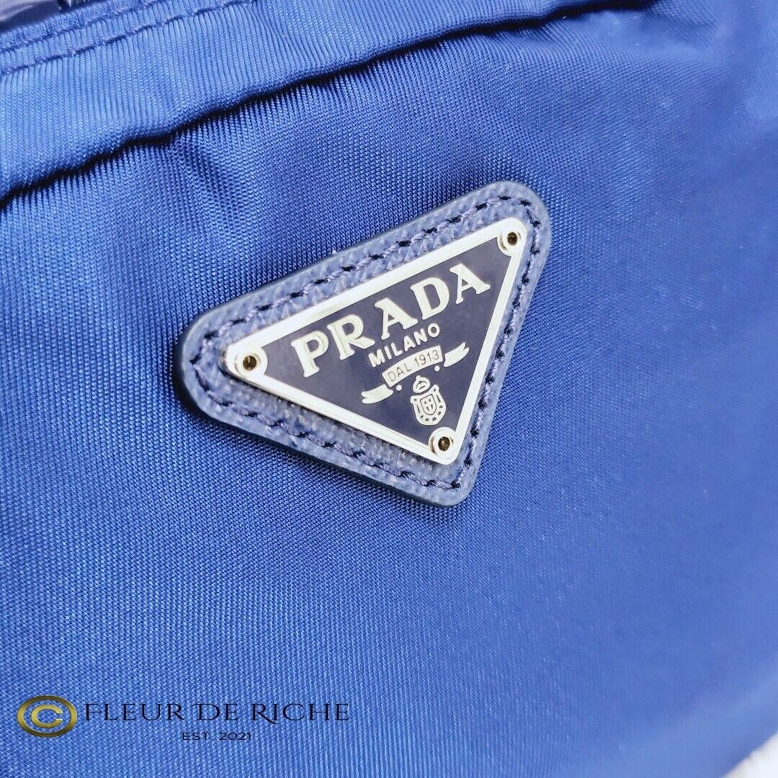 Prada Prada Necessaire Re-Nylon Vela Cosmetic Pouch Blue 1NA021 Size ONE SIZE - 3 Thumbnail