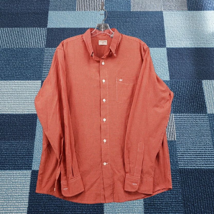 Dockers Dockers Shirt Mens L Large Casual Button-Down Red Check Pockets Long Sleeves Size US L / EU 52-54 / 3 - 1 Thumbnail