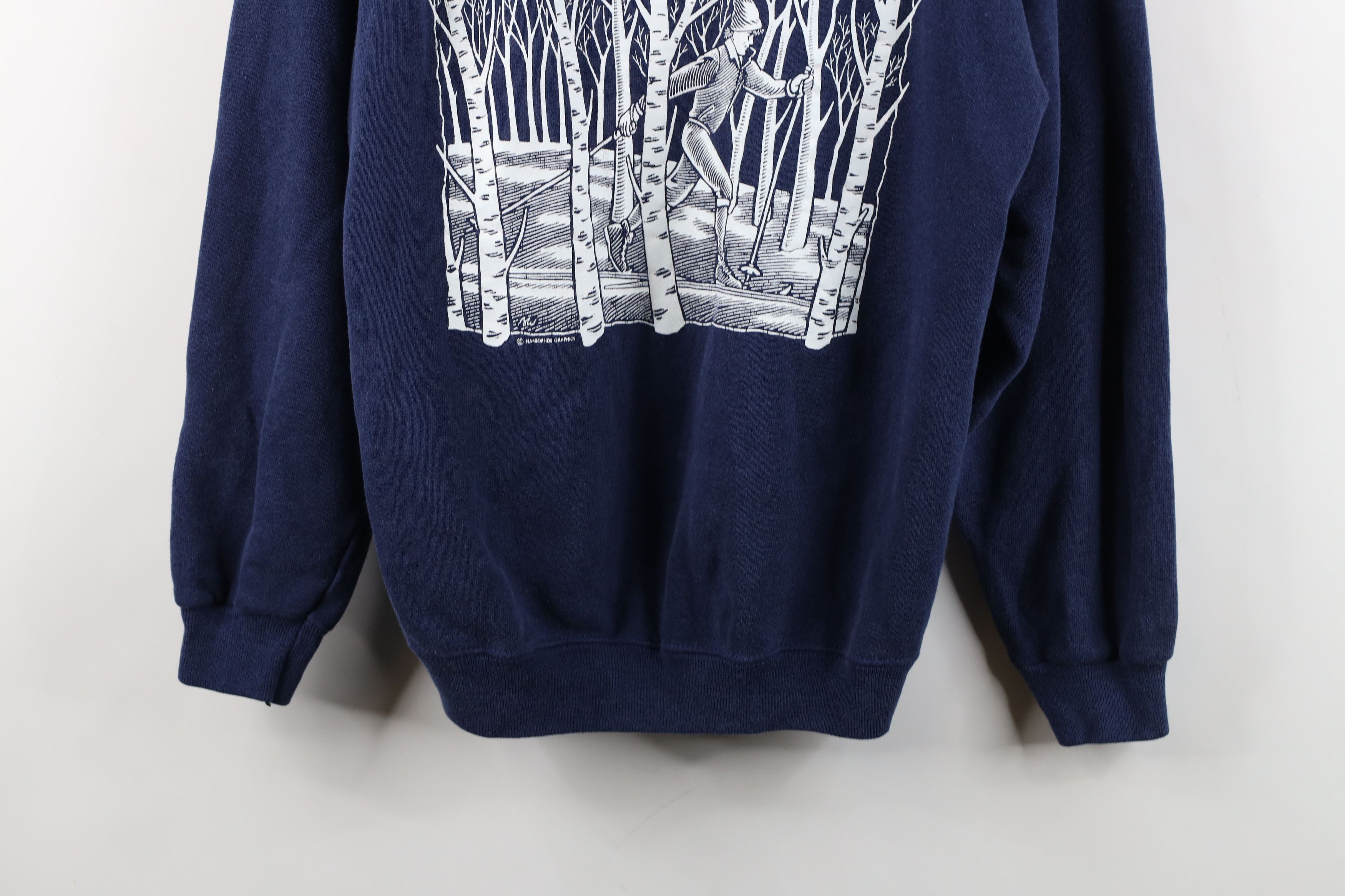 Vintage Vintage 80s Spell Snow Country Skiing Sweatshirt Blue USA Size L / US 10 / IT 46 - 3 Thumbnail