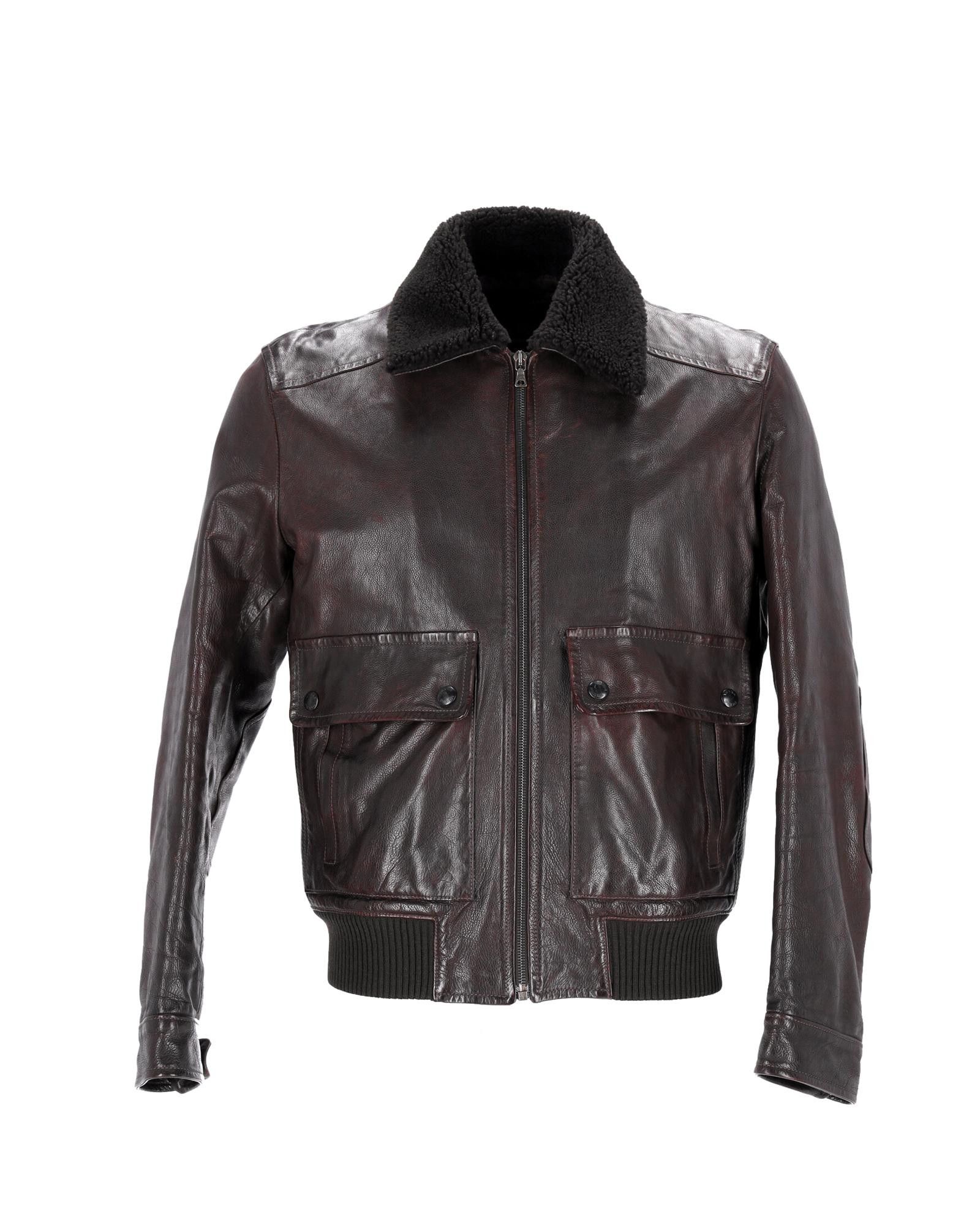 Image of Prada Brown Leather Bomber Jacket, Men's (Size Small)