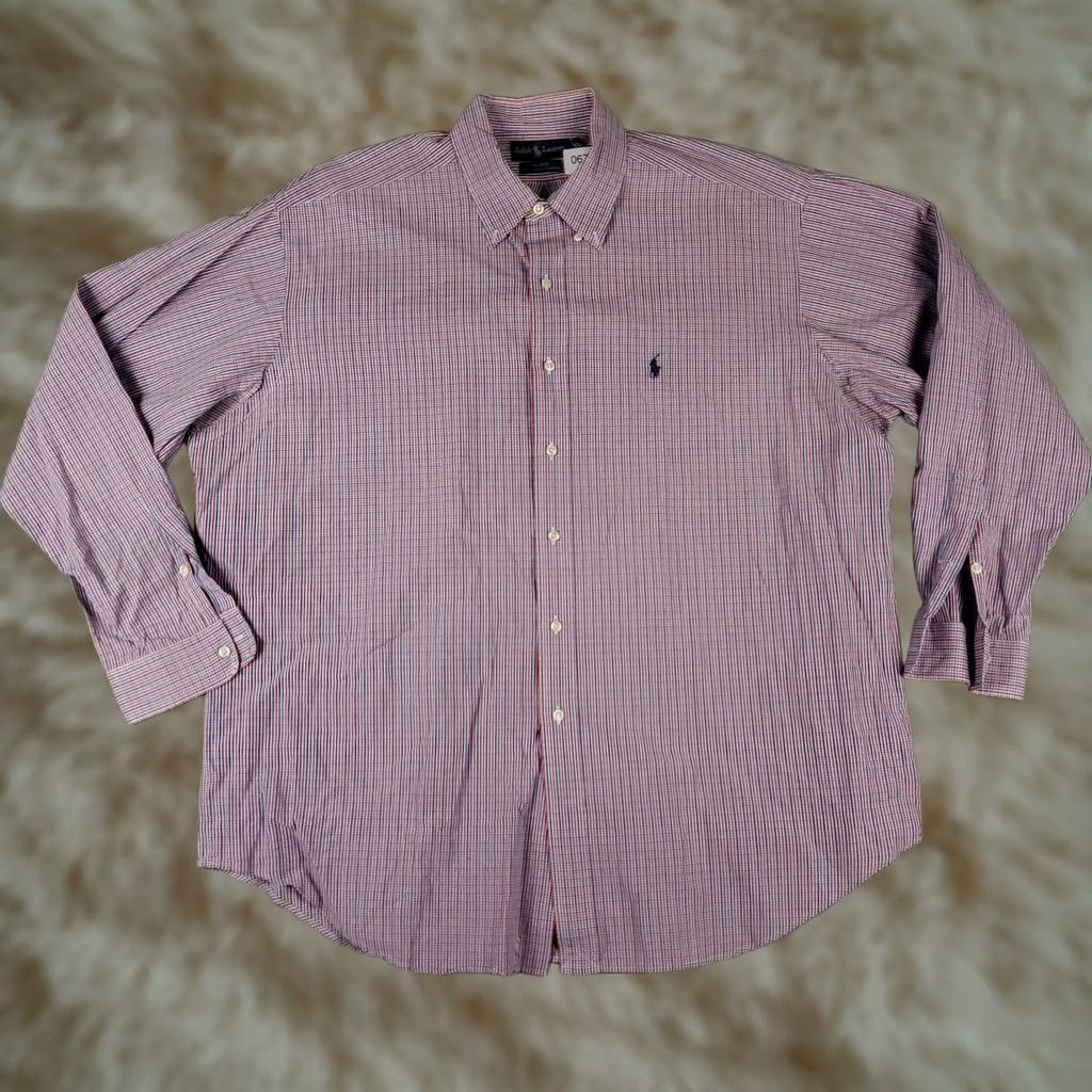 Ralph Lauren Ralph Lauren Shirt Mens XL Blue Check Button-Up Long Sleeve Casual Formal Wrist logo Pocket Size US XL / EU 56 / 4 - 1 Thumbnail