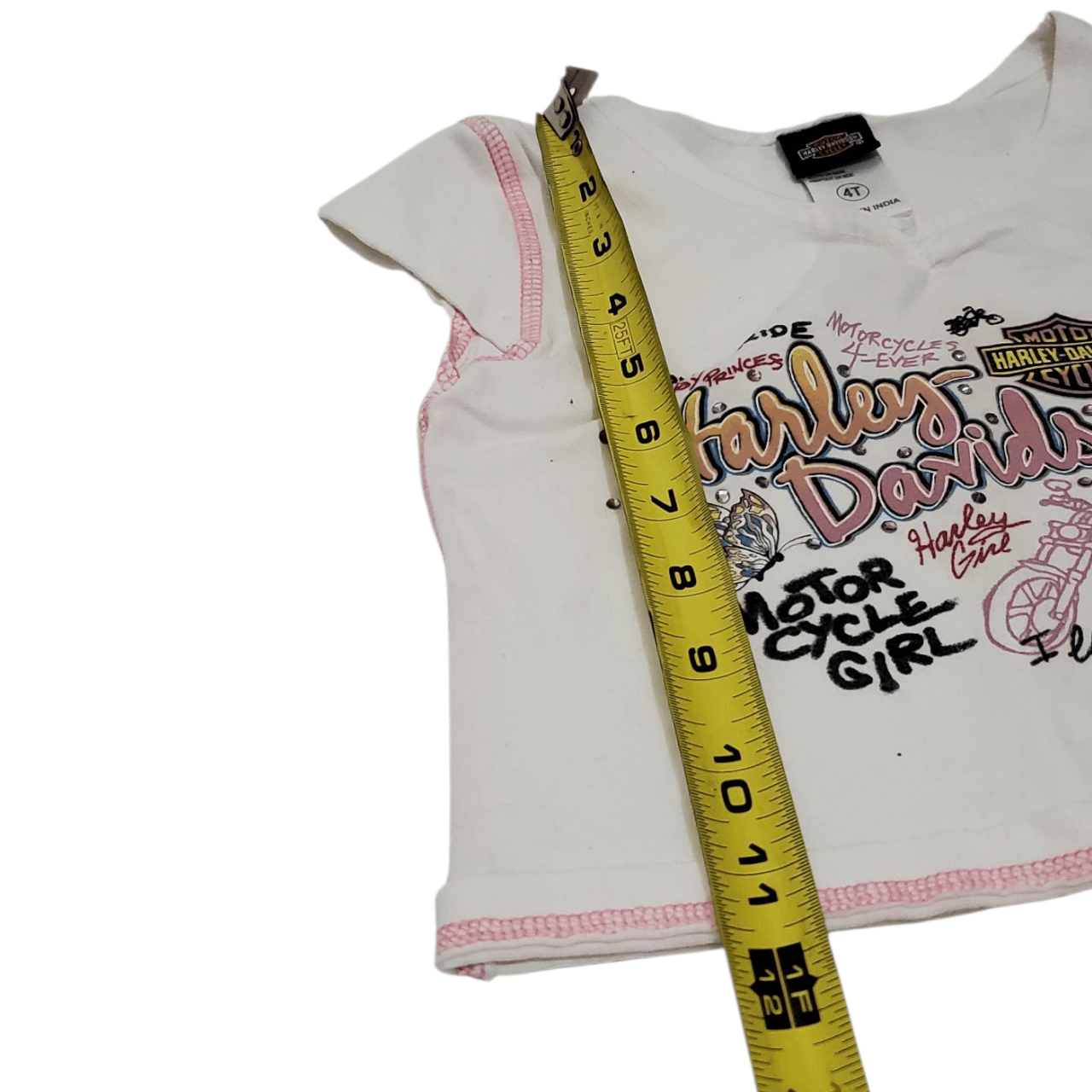 Harley Davidson Y2K Harley Davidson Rhinestone Toddler T-Shirt Size S / US 4 / IT 40 - 4 Thumbnail