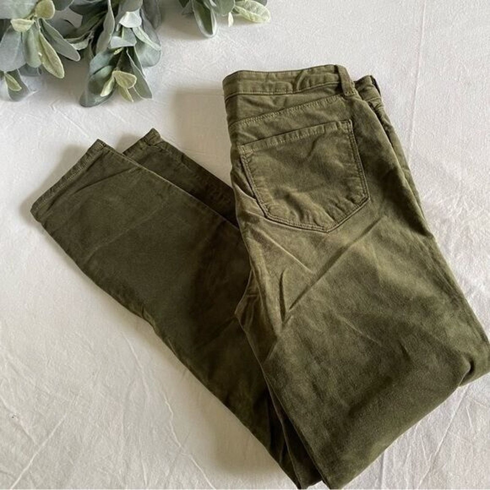 L'AGENCE L’Agence Jeans Women's Size 27 Margot Velvet Jeans Ivy Green Size 27" / US 4 / IT 40 - 10 Thumbnail