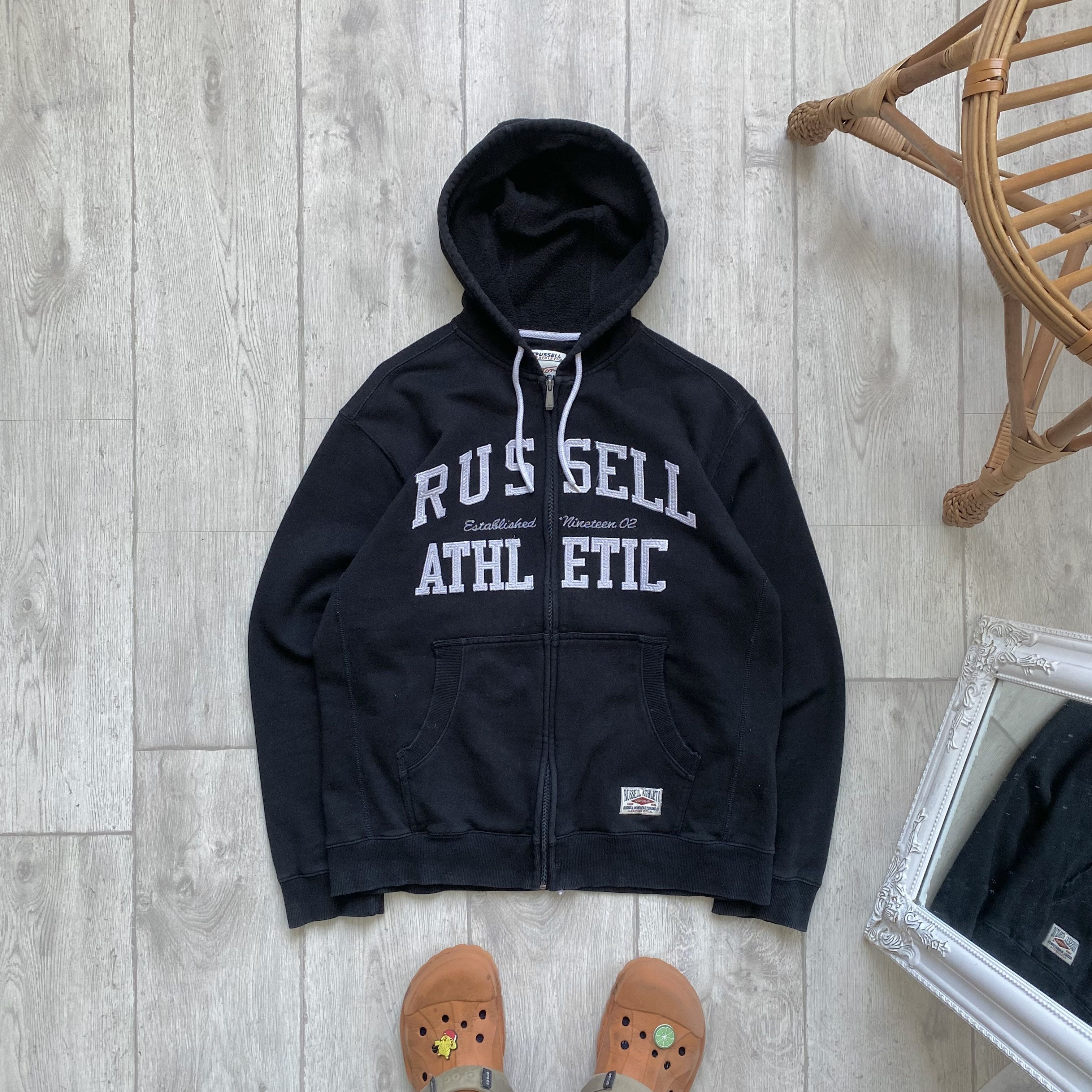 Russell Athletic ⚫️ Russell Athletic Boxy Hoodie Embroider Big logo Vintage Size US M / EU 48-50 / 2 - 1 Thumbnail