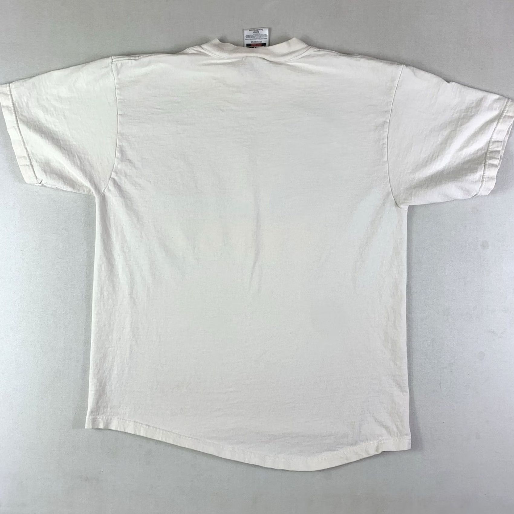 Tultex VINTAGE 90s Tultex Railroad T-Shirt Mens Large White Crew Neck Cotton LV&T Rhyolite Depot Made in USA Shirt Size US L / EU 52-54 / 3 - 4 Thumbnail