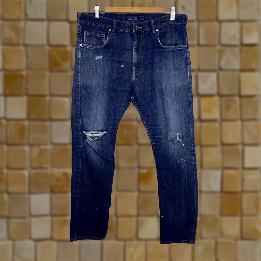 Patagonia Patagonia Jeans Distressed 36x29 Regular Men Straight Blue Cotton Organic Iron Clad - Vintage? Size US 36 / EU 52 - 1 Thumbnail