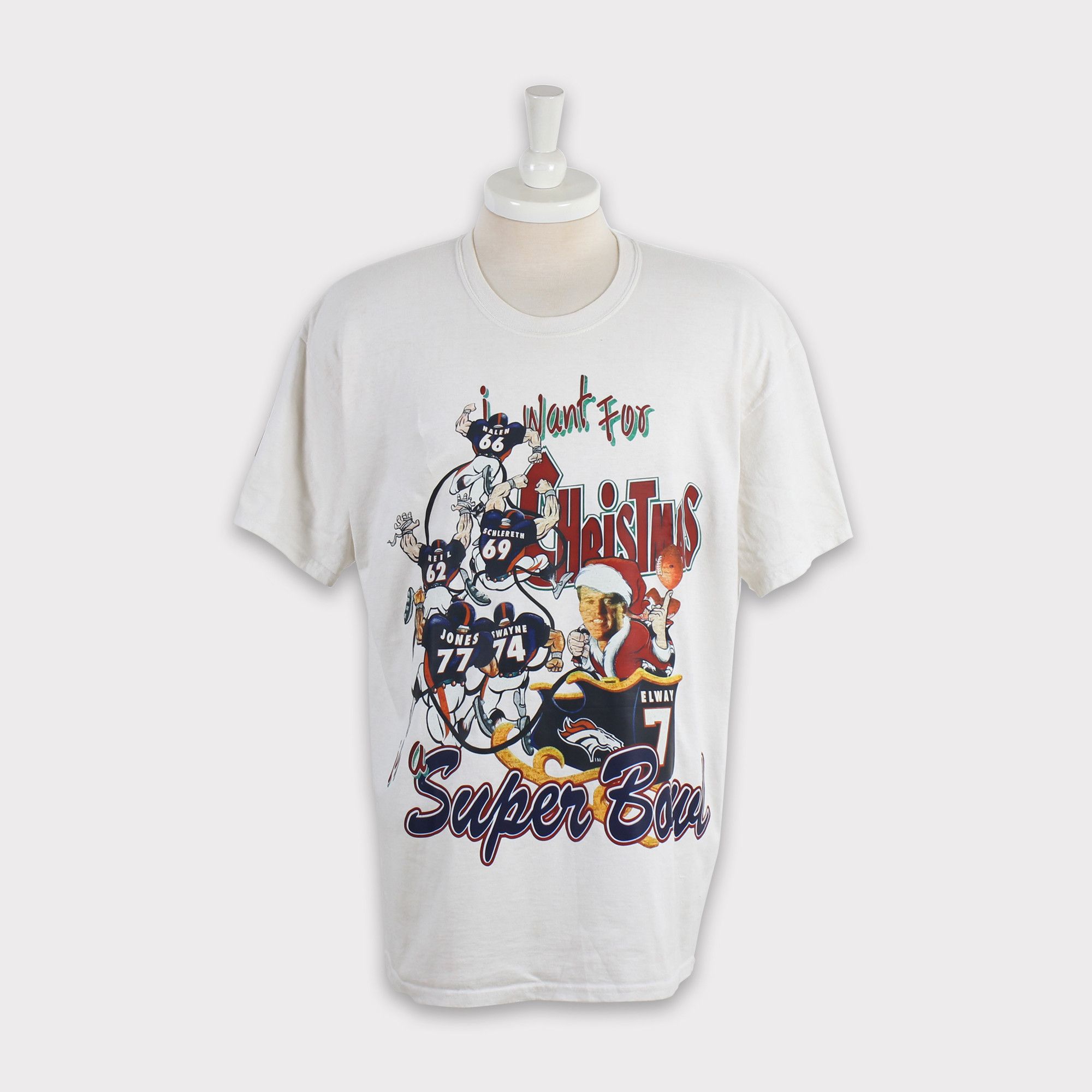 image of American Apparel x Nfl Vintage 00S Denver Broncos Tshirt/shirt/sweatshirt/gift in White (Size XL)