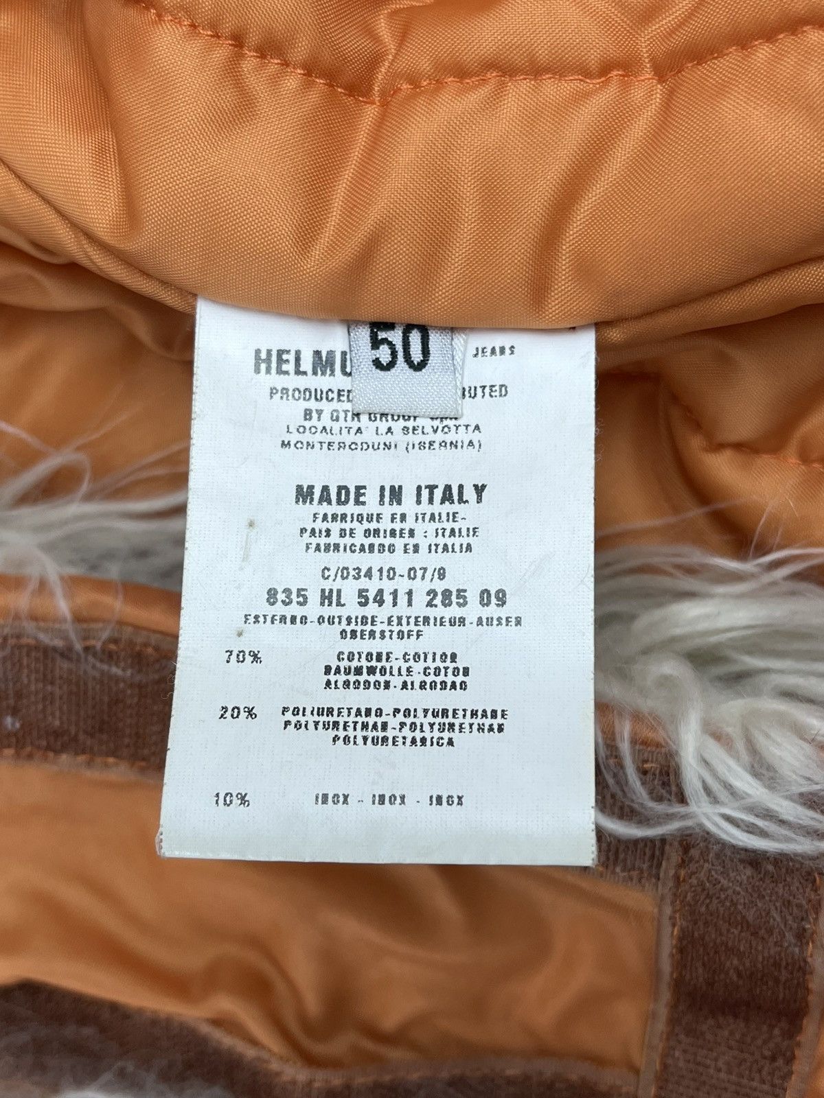 AW99 Helmut Lang Fur Astro Biker Jacket Runway Iron Orange