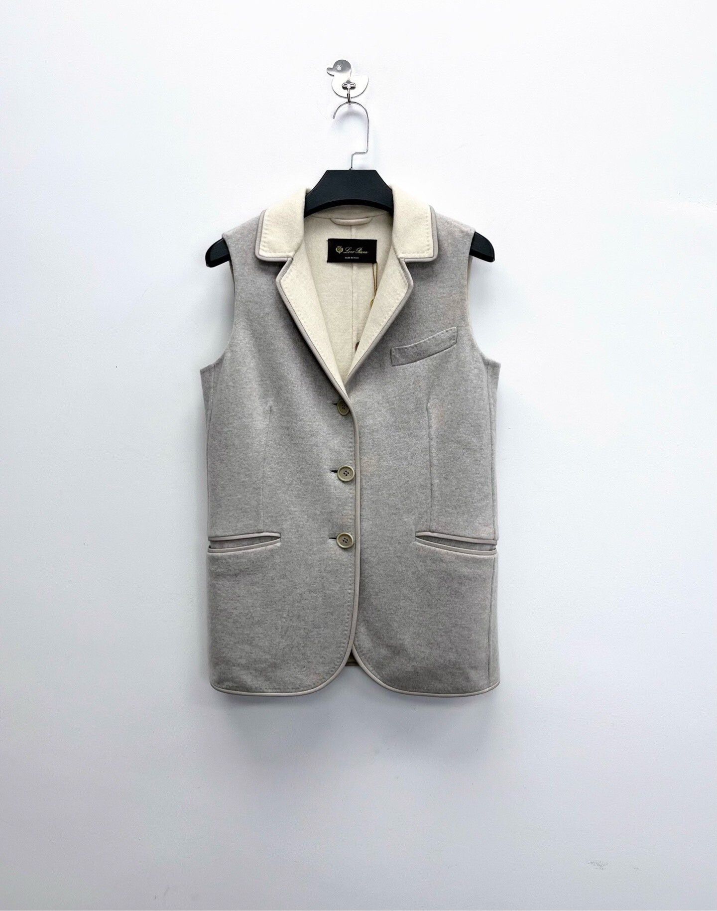 Loro Piana Loro Piana Light Gray Cashmere Leather Trim Vest Size US S / EU 44-46 / 1 - 1 Thumbnail