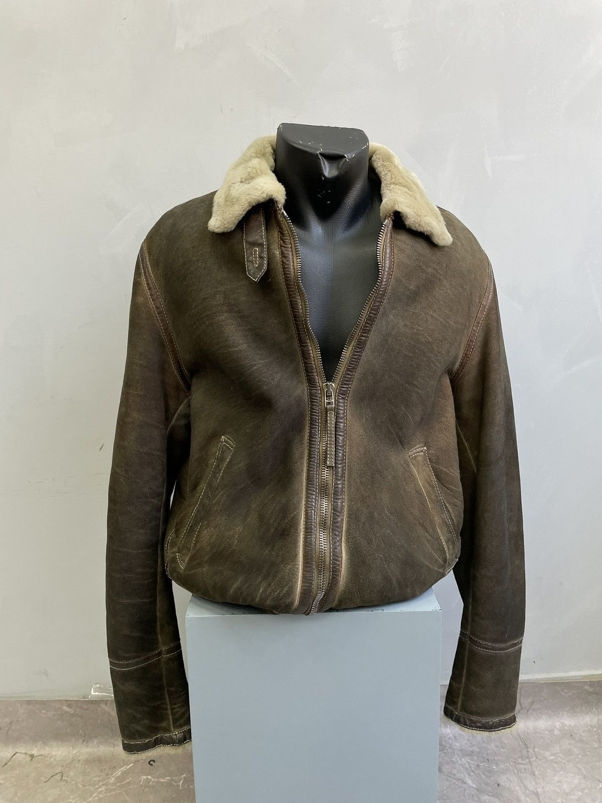 Japanese Brand Rare Italian sheepskin leather avant garde leather jacket Size US M / EU 48-50 / 2 - 1 Thumbnail