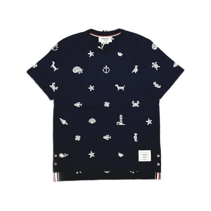 Thom Browne Thom Browne Printed Blue Short Sleeve T-shirt -2507 Size US S / EU 44-46 / 1 - 8 Thumbnail