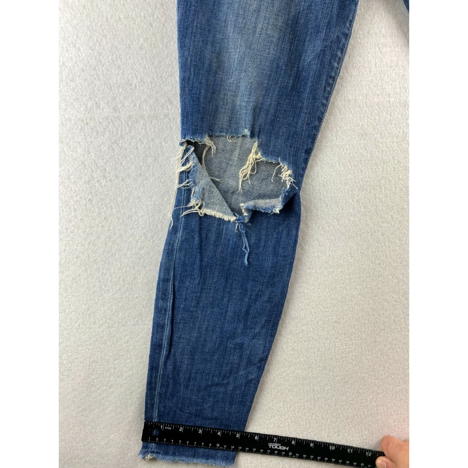 Vintage Joe's Jeans Skinny Ankle Womens 27 Denim Distressed Ripped Mid Blue Stretch Jeans Machine Washable Regular 5-Pocket Womens Jeans Size 27" / US 4 / IT 40 - 6 Thumbnail