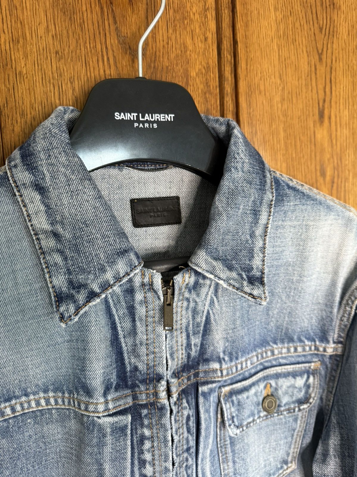 Saint Laurent Paris SS22 Saint Laurent zip distressed denim trucker jacket 50 Size US M / EU 48-50 / 2 - 12 Thumbnail