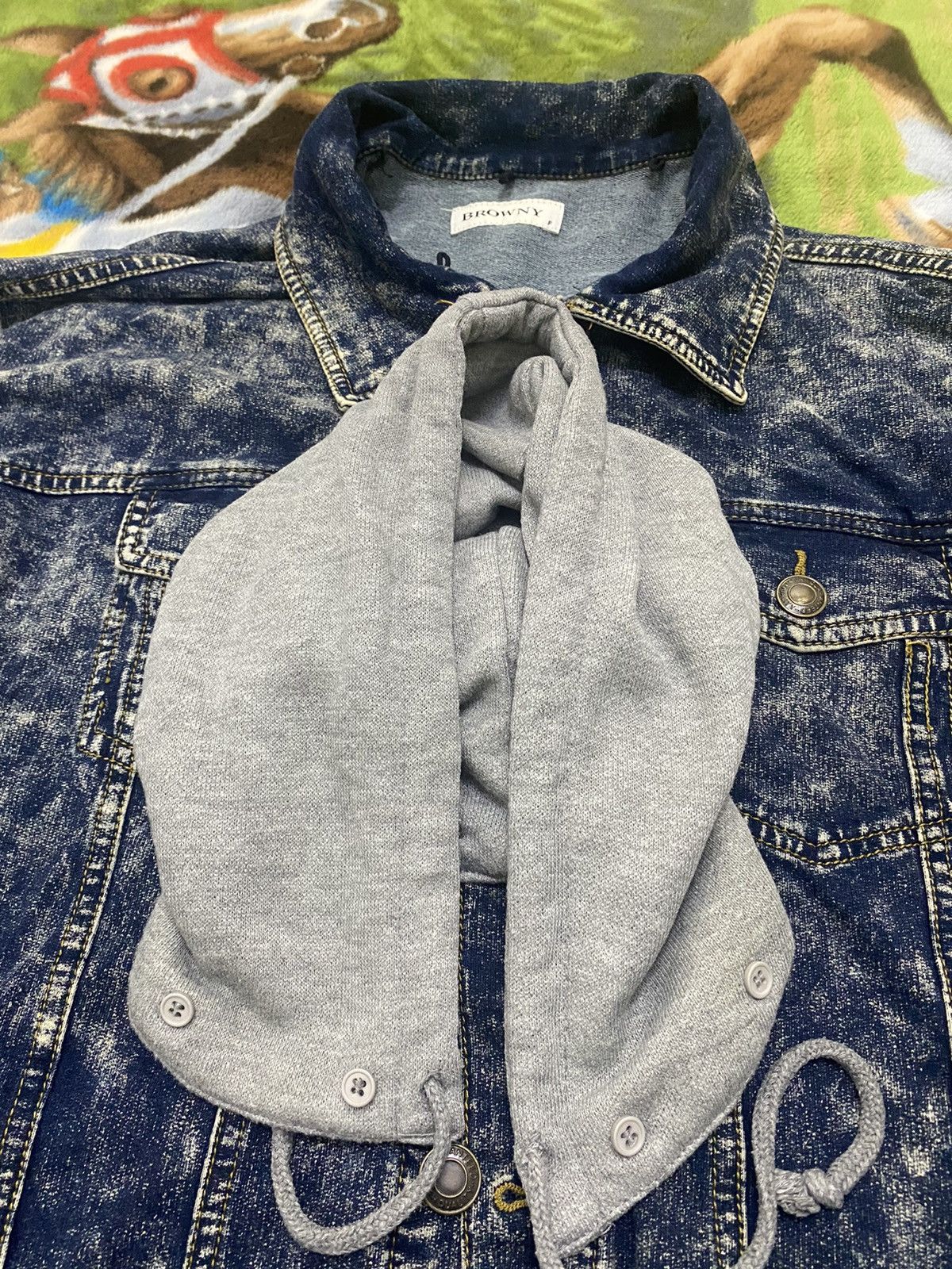 Japanese Brand ACID WASH DESIGN JACKET HOODIE PULL IN OUT DESIGN Size US L / EU 52-54 / 3 - 10 Thumbnail