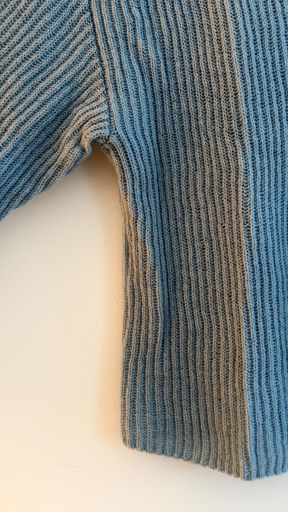 Auralee Cropped Wool Rib Knit Boat Neck Sweater Blue Grey Size US S / EU 44-46 / 1 - 2 Thumbnail
