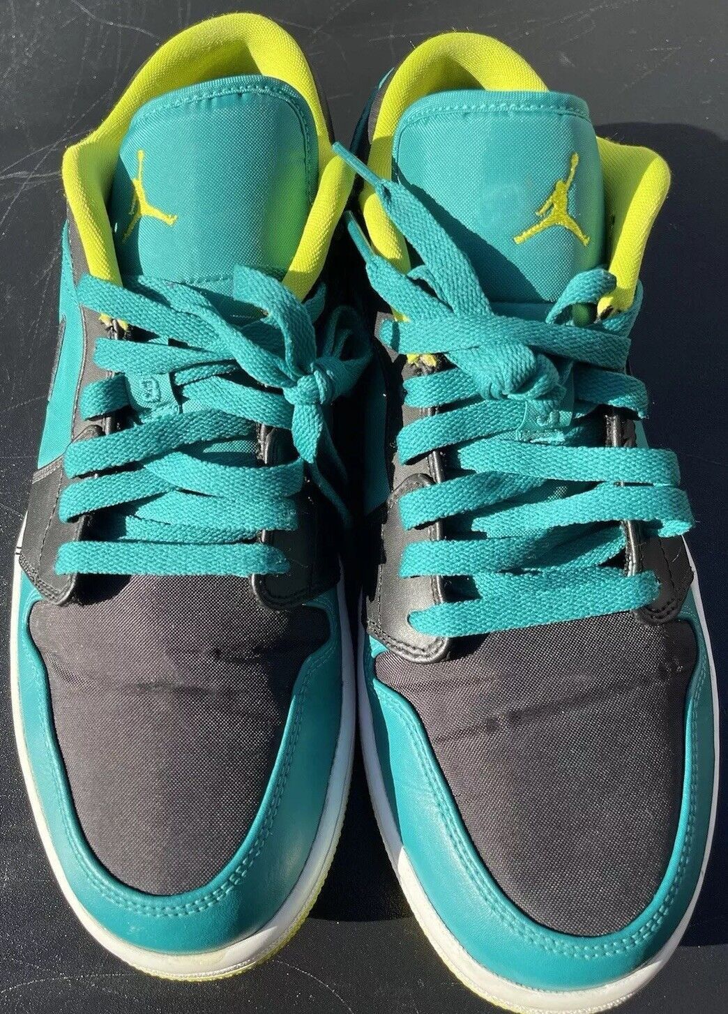 Jordan Brand × Nike Air Jordan 1 Retro Low Teal Venom Green Men’s Shoes Sz 10.5 Size US 10.5 / EU 43-44 - 3 Thumbnail