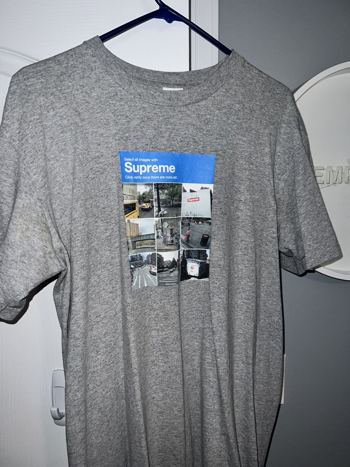 Designer × Supreme Supreme Verify Tee - Heather Grey Size US M / EU 48-50 / 2 - 1 Thumbnail