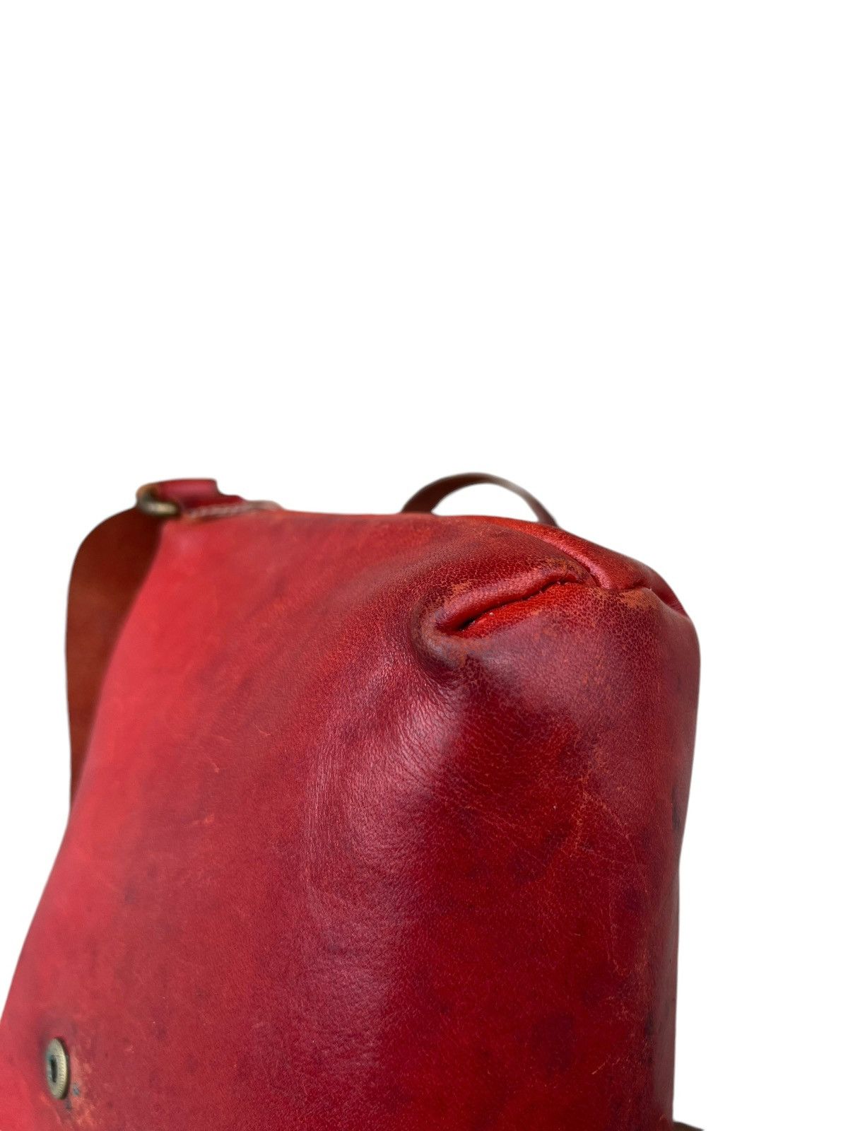 Leather Vintage Kissora Japan Fade Distress Patina Leather Sling Bag Size ONE SIZE - 15 Thumbnail