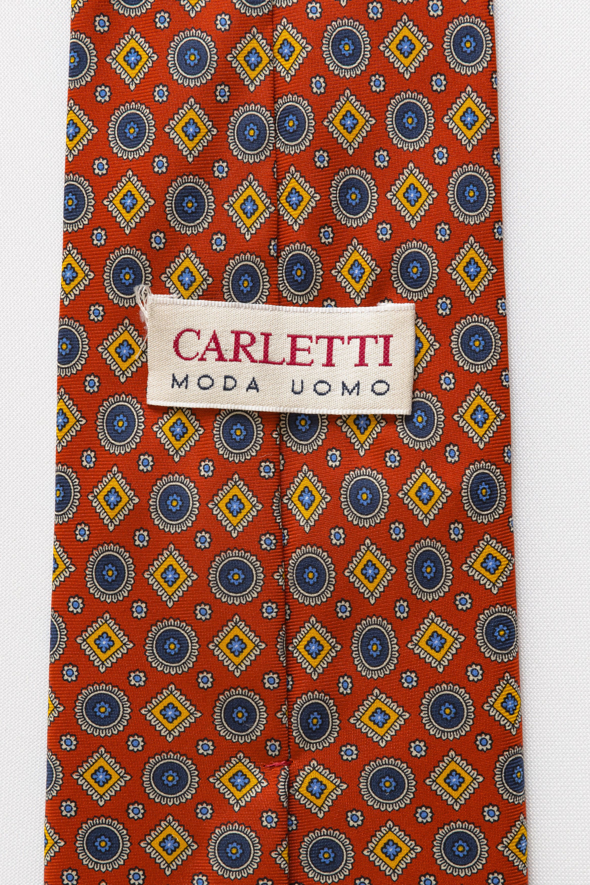 Vintage Carletti Handmade in Italy Tie abstract pattern necktie 08 Size ONE SIZE - 4 Thumbnail