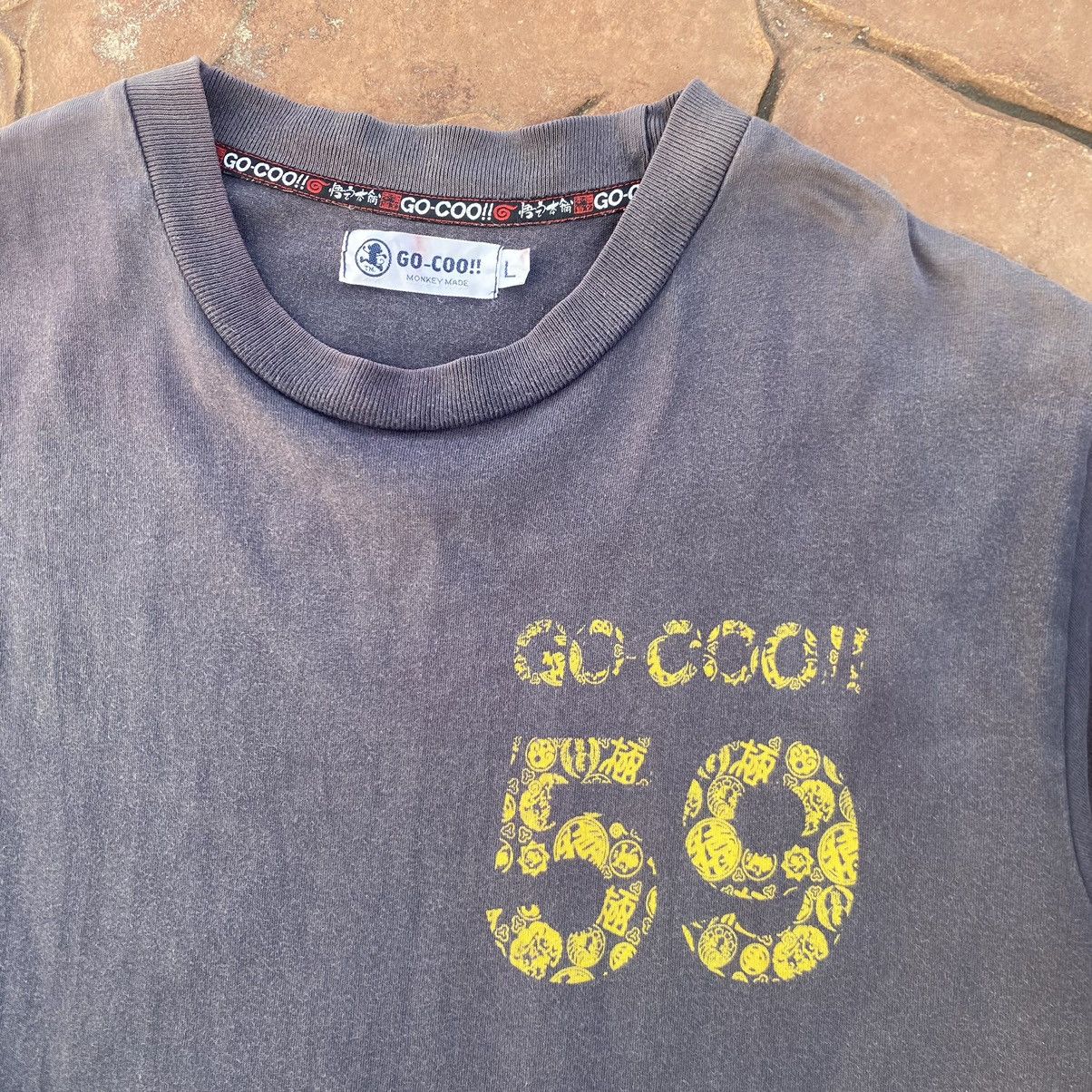 Japanese Brand Thrashed Faded Vintage Y2K Go-Coo Monkey ERD GRUNGE TEE Size US L / EU 52-54 / 3 - 3 Thumbnail
