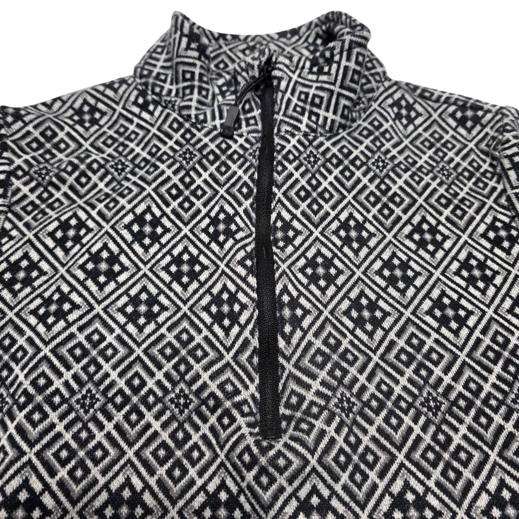 Eddie Bauer Eddie Bauer 1/4 Zip Top Women's Gray Black Diamond Geometric Long Sleeve Small Size S / US 4 / IT 40 - 3 Thumbnail