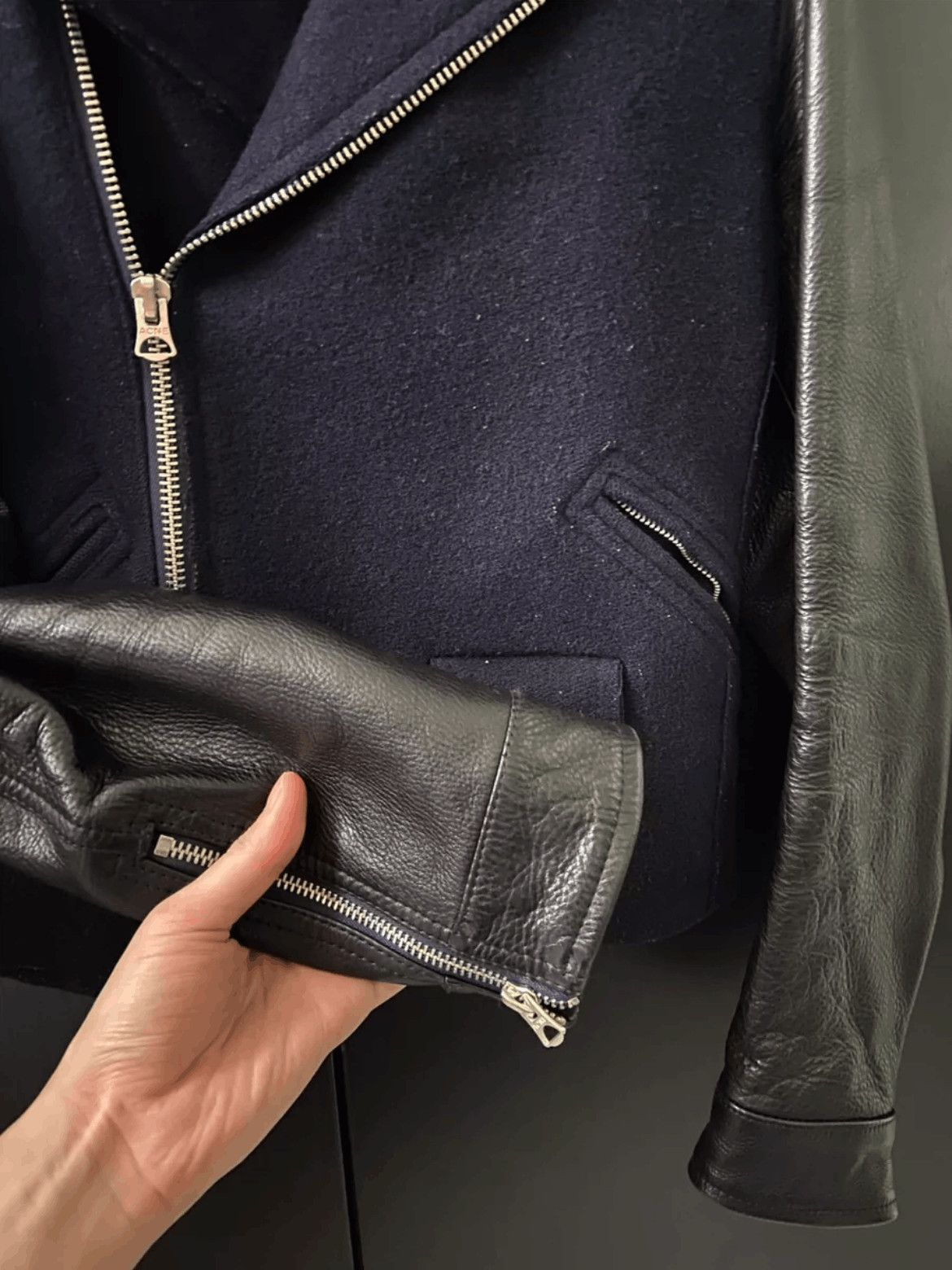 Acne Studios Sz 46 Acne Studios Leather Sleeves Jacket Size US S / EU 44-46 / 1 - 6 Thumbnail