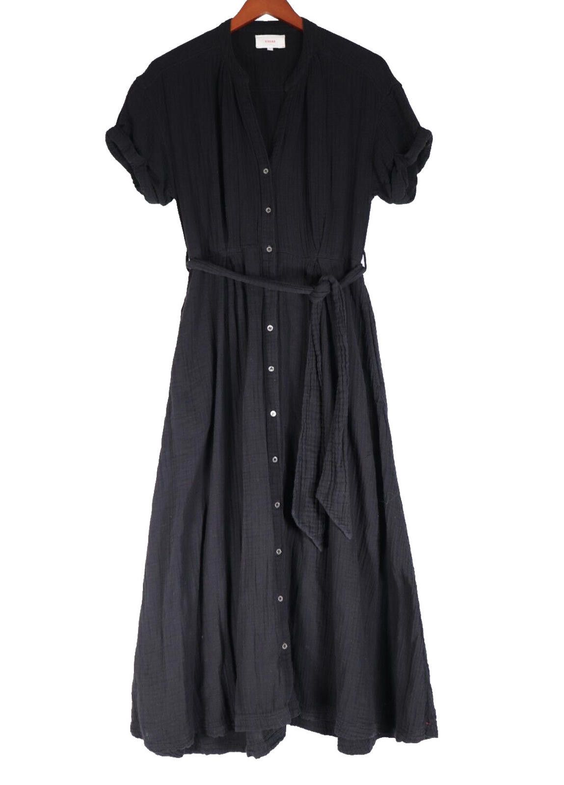 Designer Xirena Women Small Black Cate Midi Dress Belted Cotton Maxi Size S / US 4 / IT 40 - 7 Thumbnail
