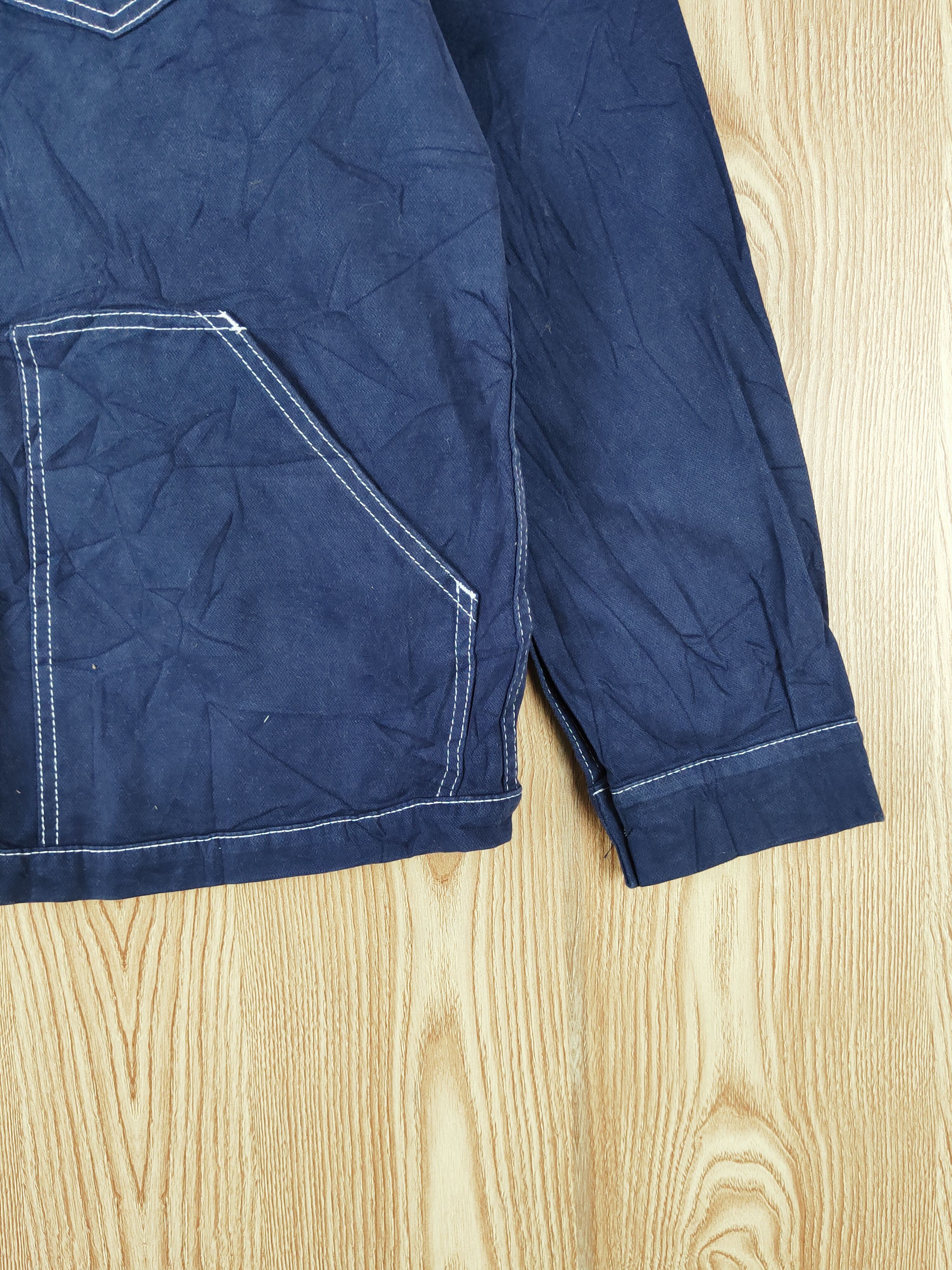 Vintage × Zara Zara Navy Long Sleeve Button Up Shirts (jeans design) Size US M / EU 48-50 / 2 - 7 Thumbnail
