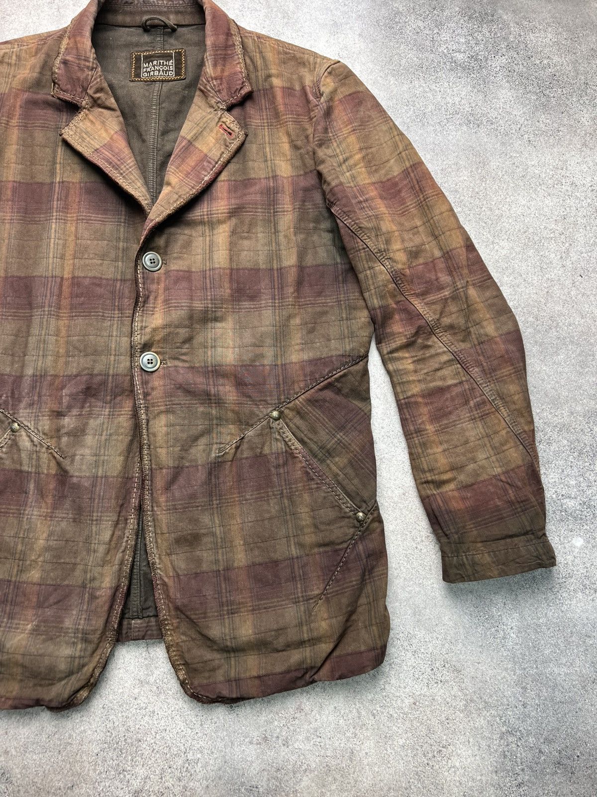 Marithe + Francois Girbaud Marithe Francois Girbaud archive checked faded blazer jacket Size US L / EU 52-54 / 3 - 3 Thumbnail