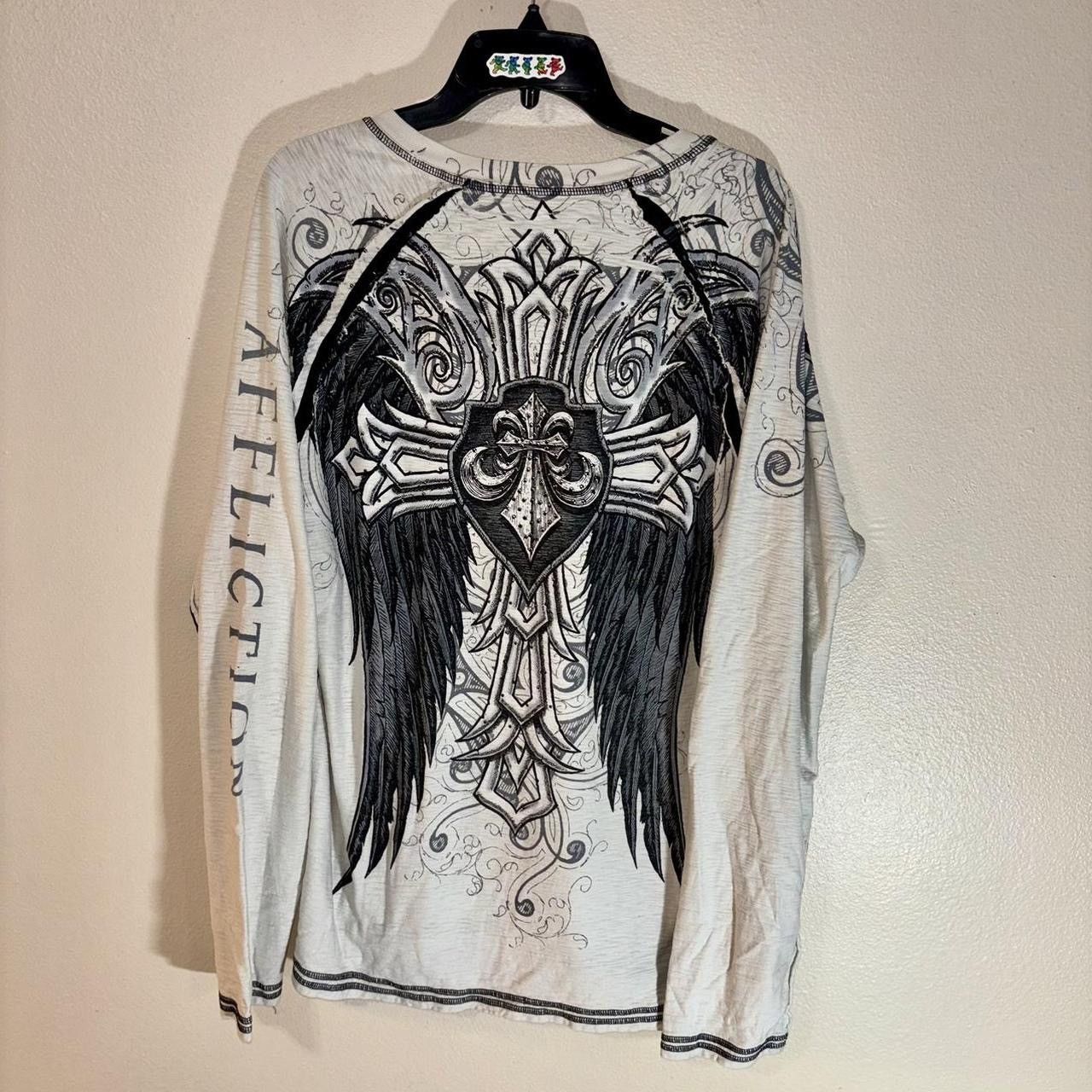 Affliction Y2K 2000s AFFLICTION Long Sleeve Grunge Tee Size 2XL Size US XXL / EU 58 / 5 - 1 Thumbnail