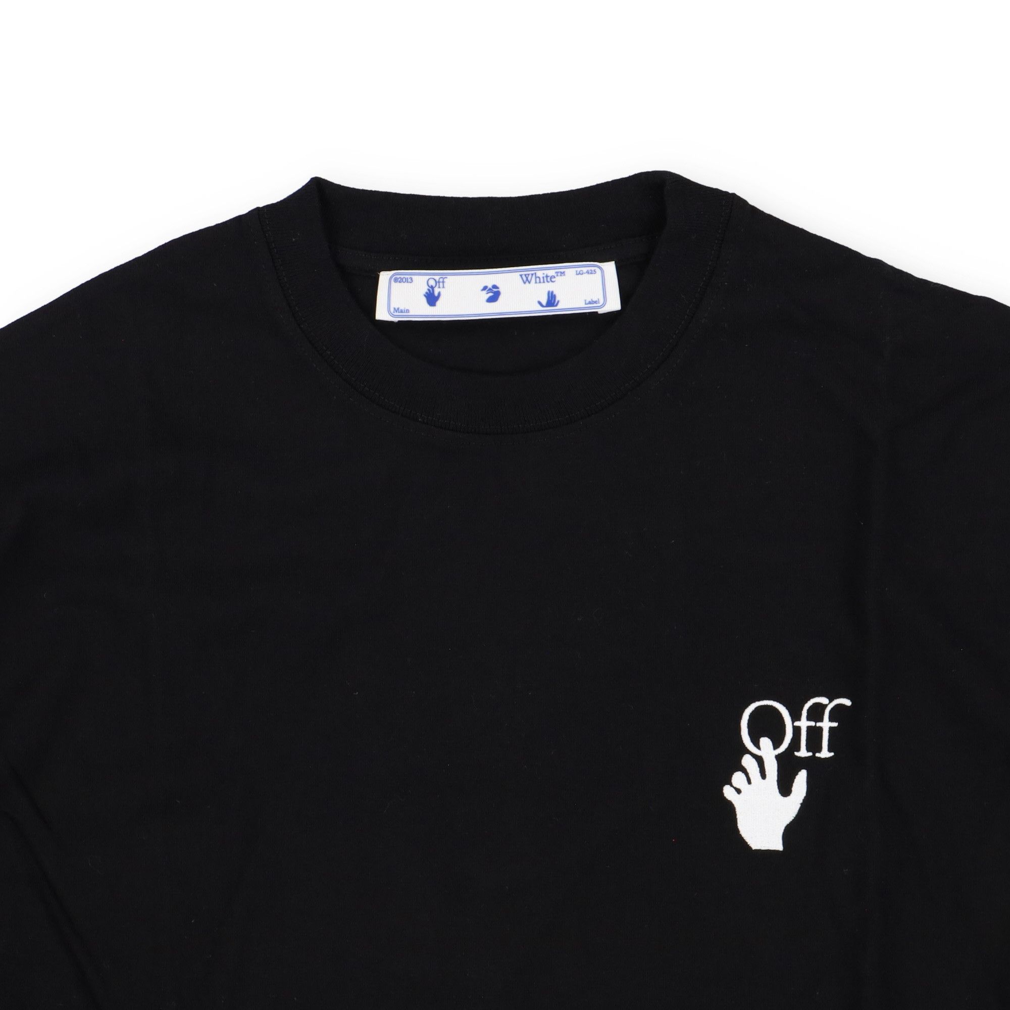 Off-White Black Embroidered Cut Here Logo Long Sleeve Skate T-Shirt Size US M / EU 48-50 / 2 - 3 Thumbnail