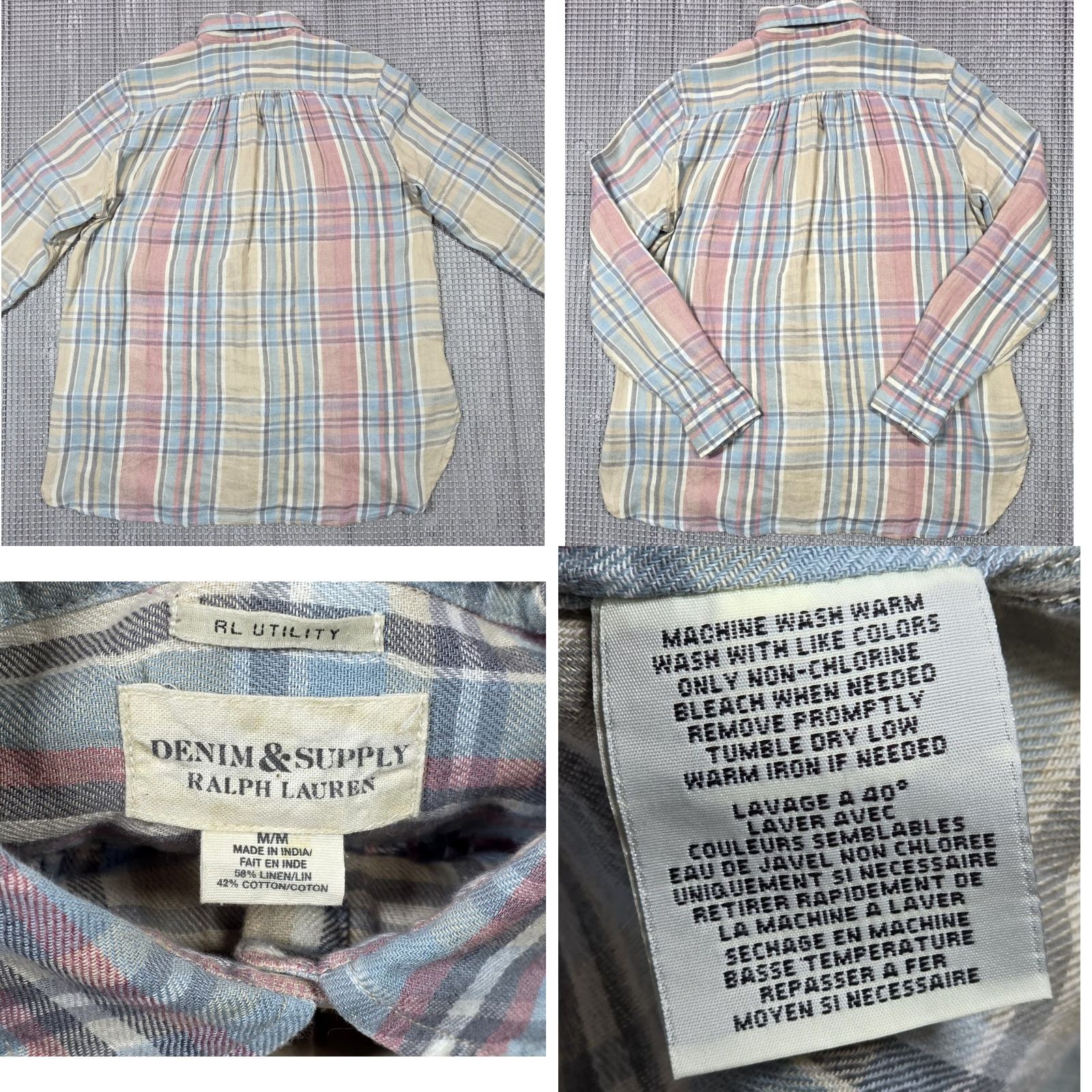 Ralph Lauren VINTAGE Denim & Supply Ralph Lauren RL Utility plaid Linen Cotton Flannel Shirt Women M Size L / US 10 / IT 46 - 8 Thumbnail