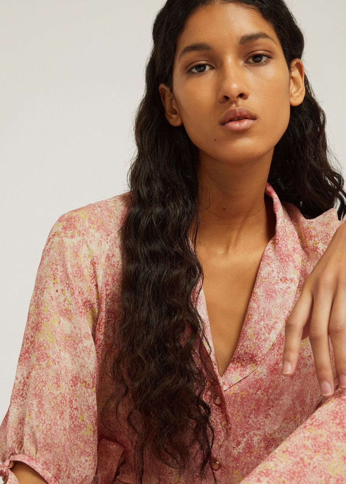 Loro Piana o1srvl11e0825 FAM8536 Claudia Shirt in Red/Beige Size XS / US 0-2 / IT 36-38 - 5 Thumbnail
