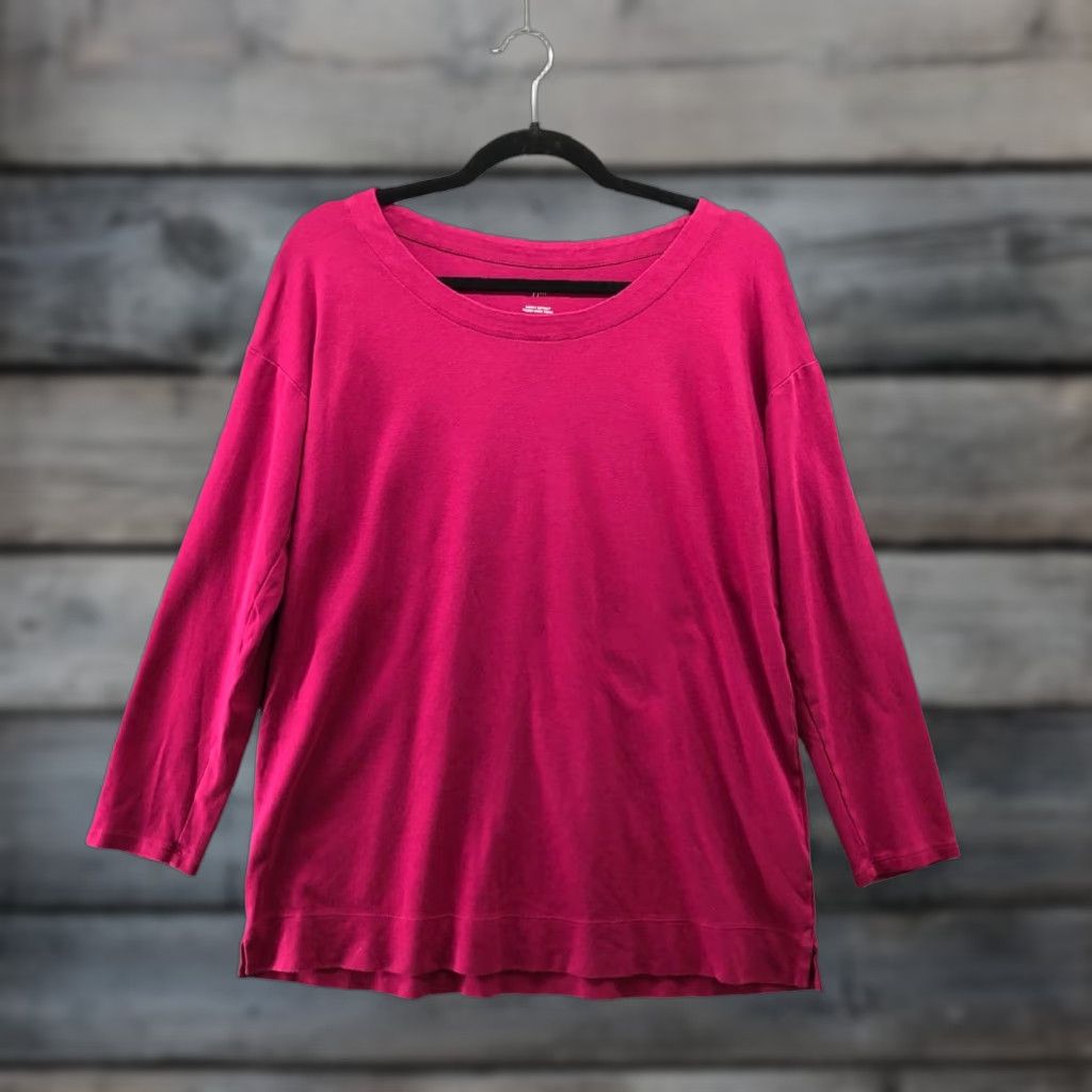 J. Jill J. Jill Simply Supima Tunic T Shirt Womens S Pink Long Sleeve Round Neck Size S / US 4 / IT 40 - 1 Thumbnail