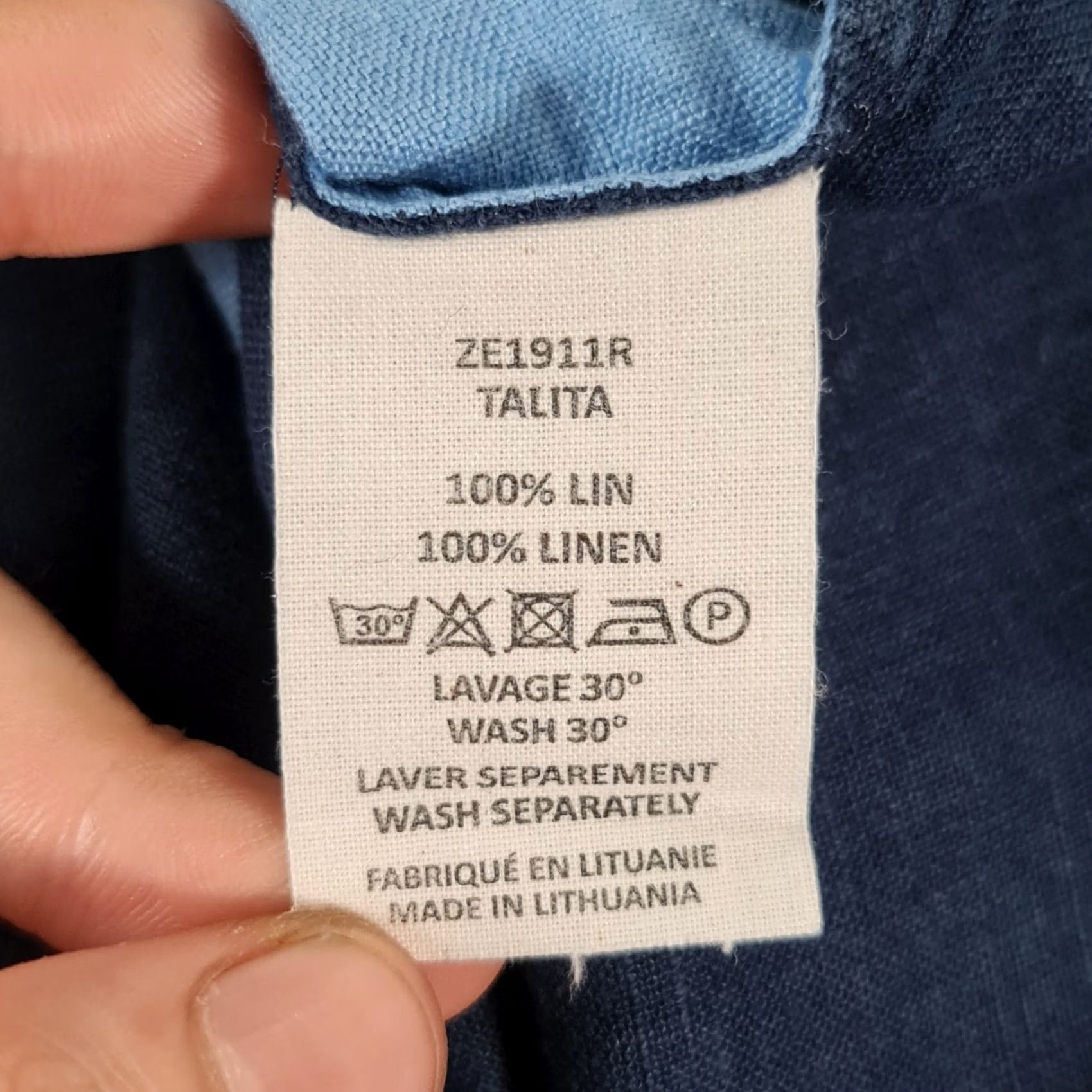 Vintage Holiday Dress Blue Knee Length 100% Linen Sleeveless V-Neck Casual Women L Summer Beach Shift Mens Girls Size L / US 10 / IT 46 - 8 Thumbnail