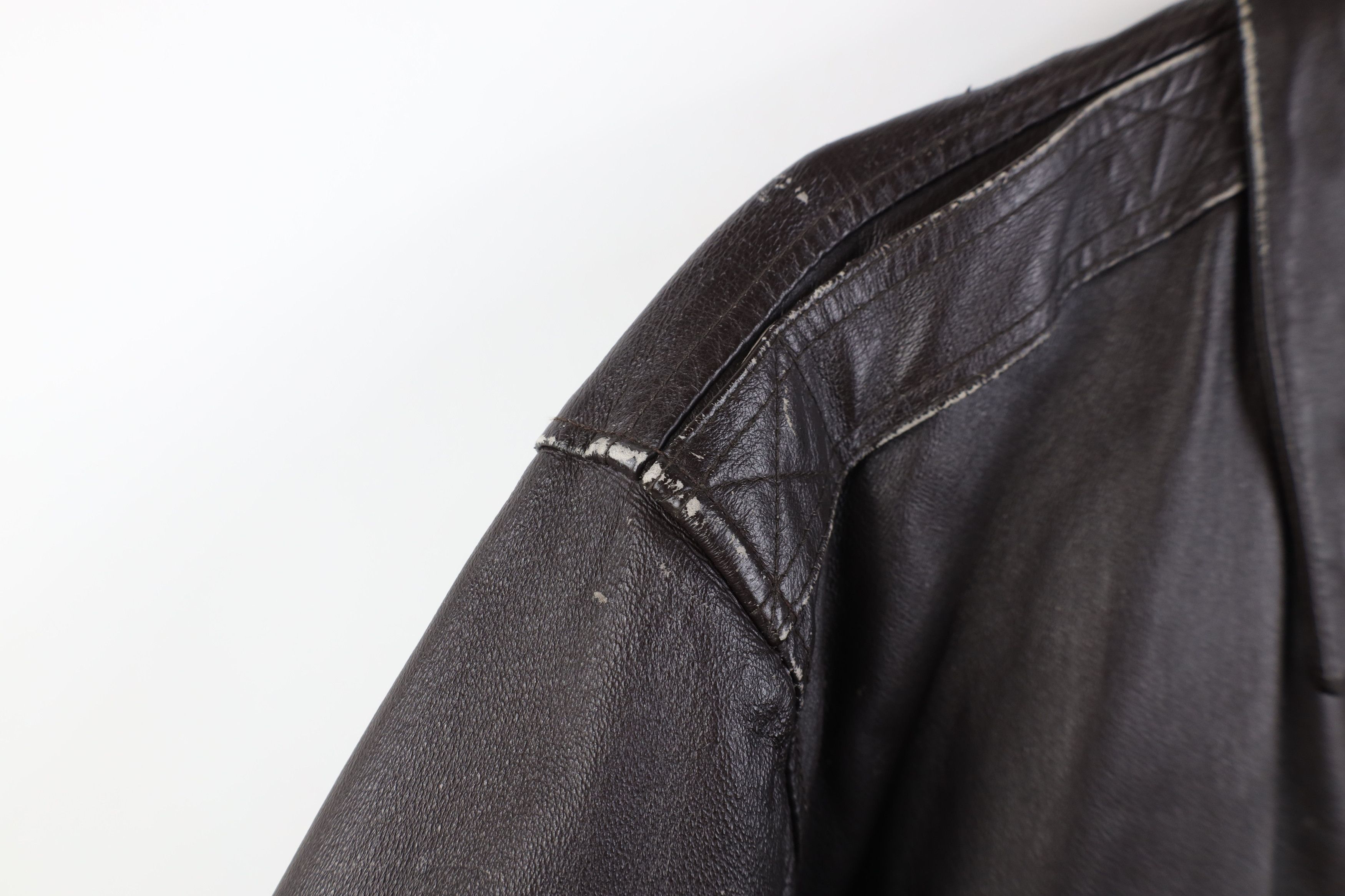 Vintage Vintage 90s Streetwear Force Leather Flight Bomber Jacket Size US M / EU 48-50 / 2 - 7 Thumbnail