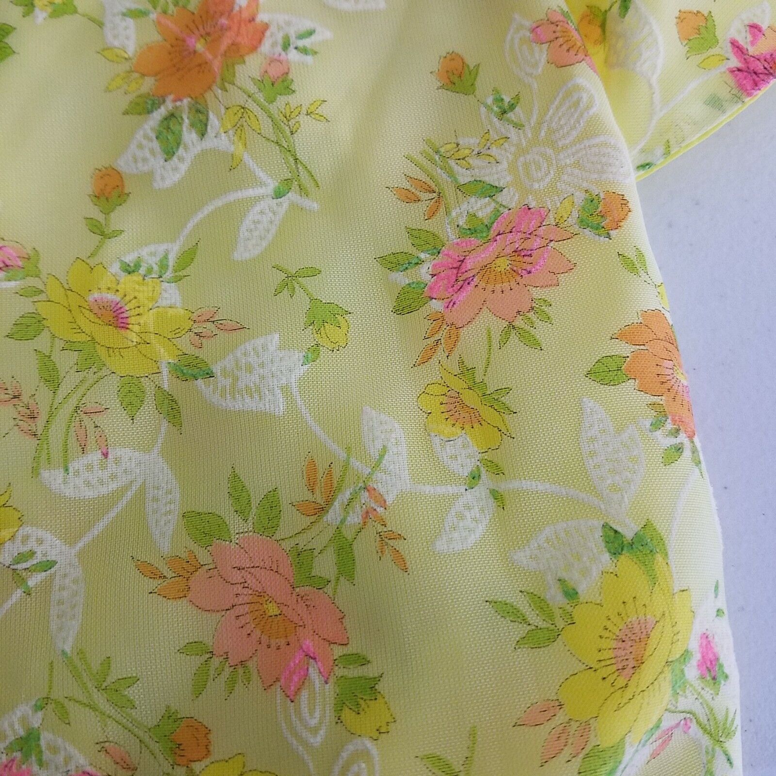 Handmade Vtg Flocked Floral Maxi Prairie Dress Long Ruffled SS M L Size M / US 6-8 / IT 42-44 - 8 Thumbnail