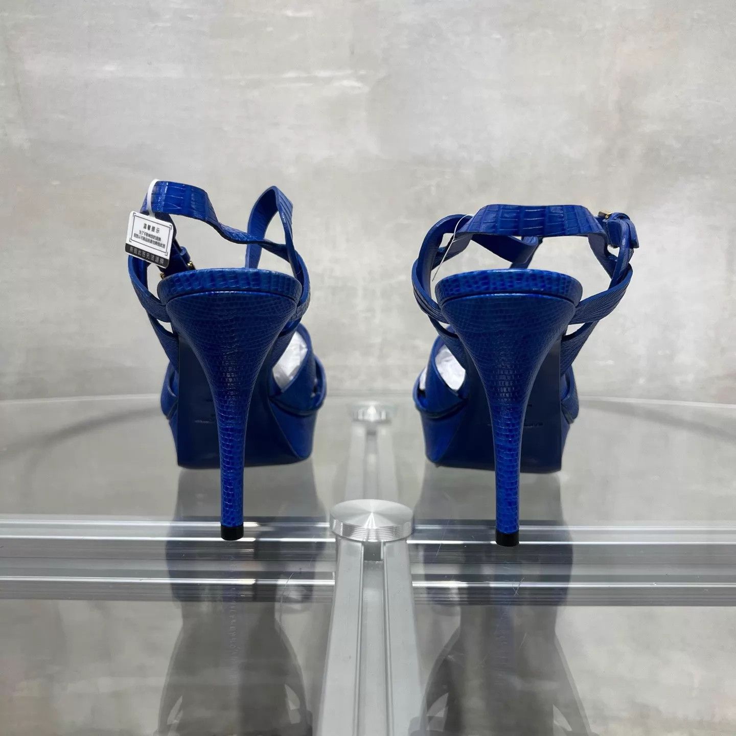 Yves Saint Laurent YSL Women's Blue Heeled Sandals 38.5 EU Size US 8 / IT 38 - 6 Thumbnail