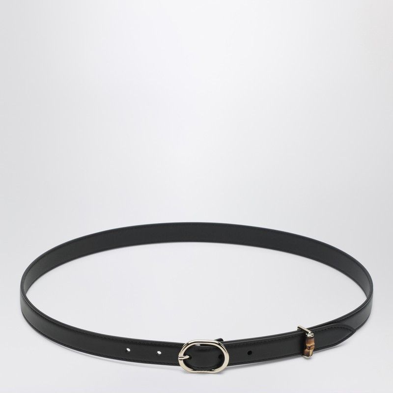 Gucci Gucci Thin Black Belt With Oval Buckle Size ONE SIZE - 1 Thumbnail